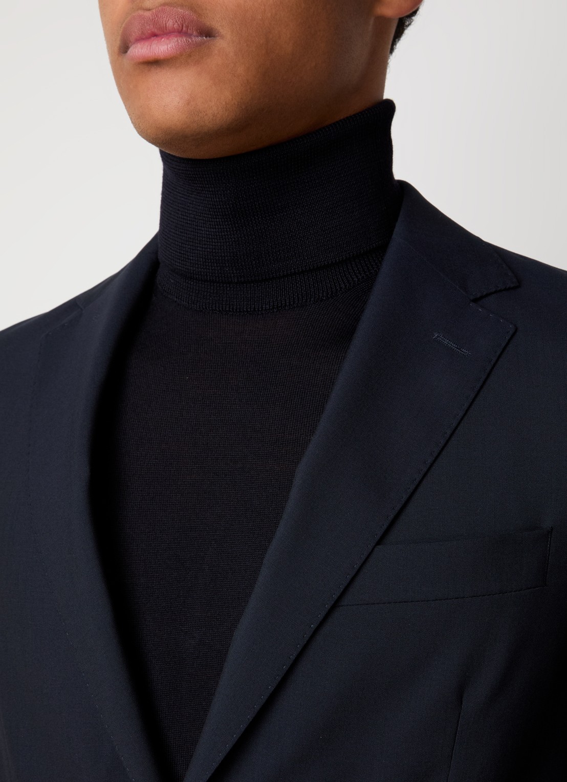 Oscar Jacobson Falk regular fit colbert van wol met klepzakken - detail 4 donkerblauw