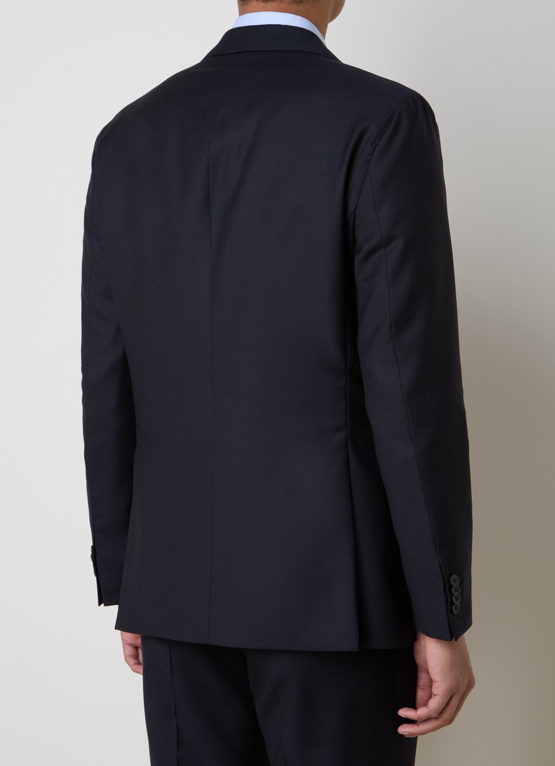 Oscar Jacobson Faron regular fit colbert van wol met klepzakken - achterkant donkerblauw