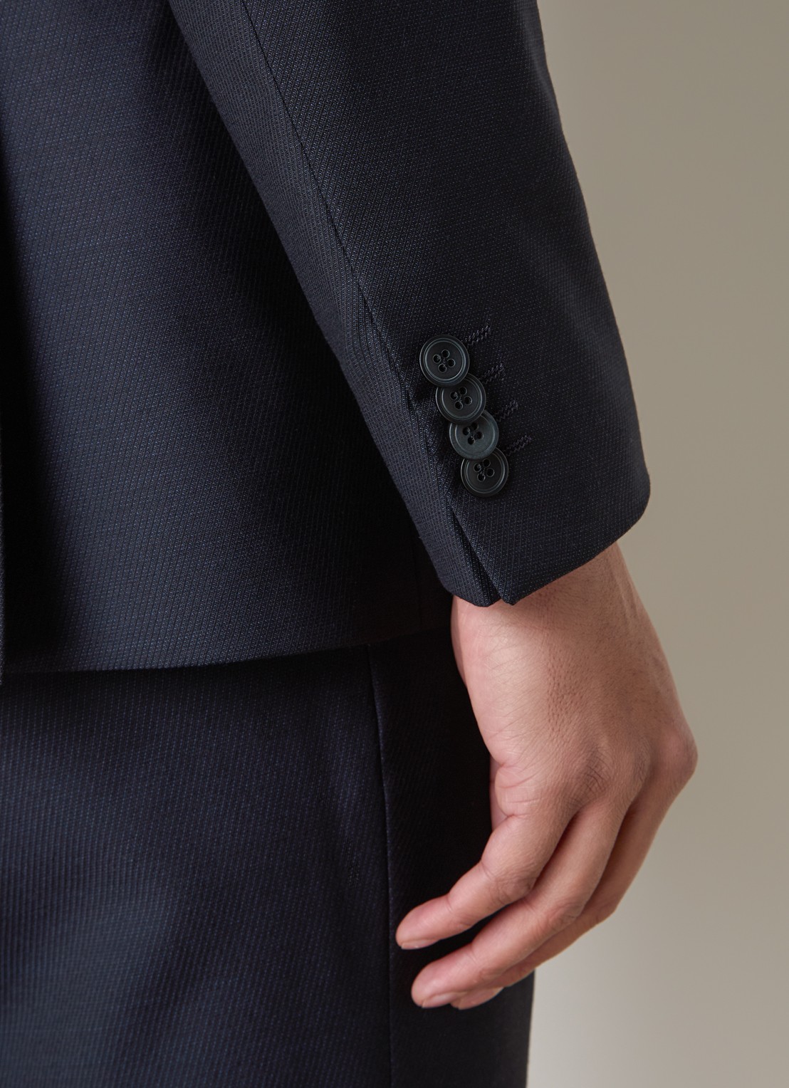 Oscar Jacobson Faron regular fit colbert van wol met klepzakken - detail 4 donkerblauw