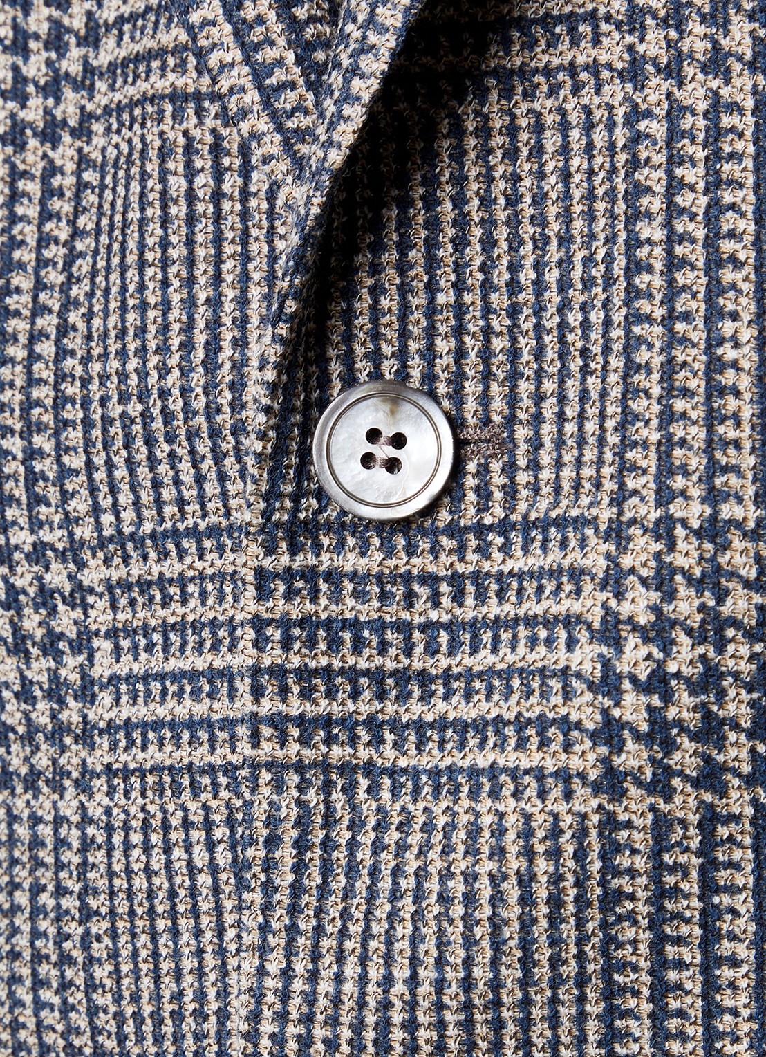 Oscar Jacobson Ferry regulat fit colbert met pied-de-poule dessin - detail 5 blauw