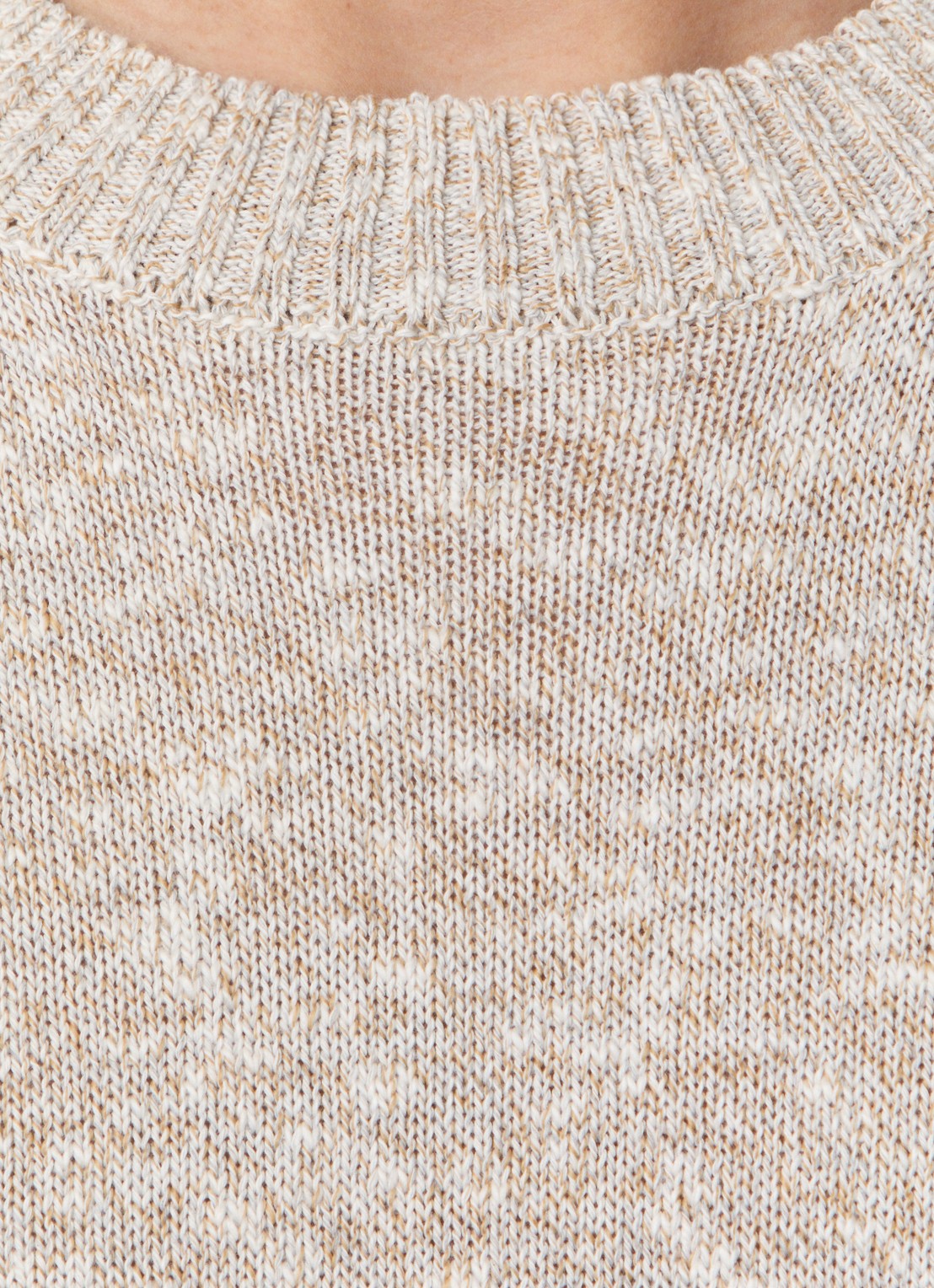 Oscar Jacobson Fijngebreide trui met gemêleerd dessin - detail 5 beige