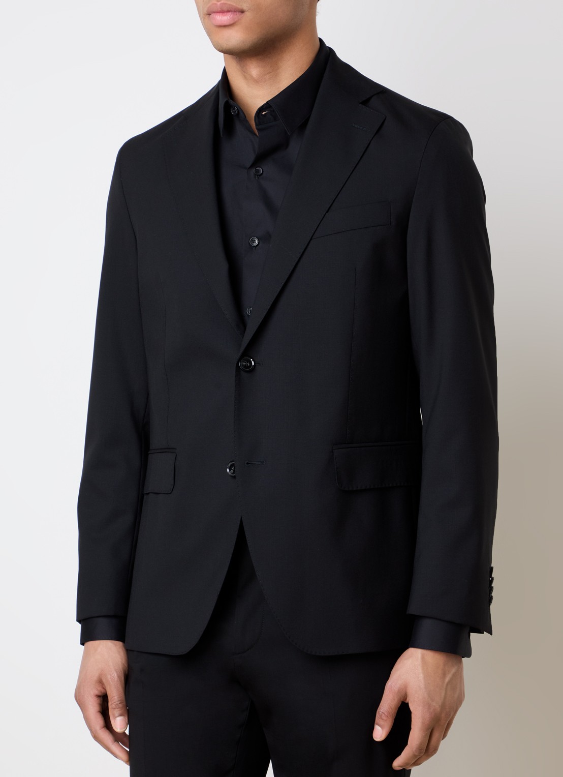 Oscar Jacobson Fogerty regular fit colbert met klepzakken - detail 4 zwart
