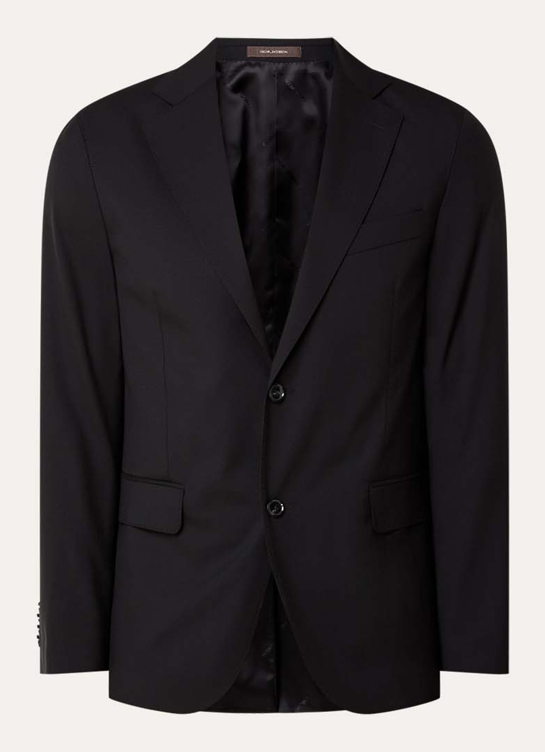 Oscar Jacobson Fogerty regular fit colbert met klepzakken - voorkant 2 zwart