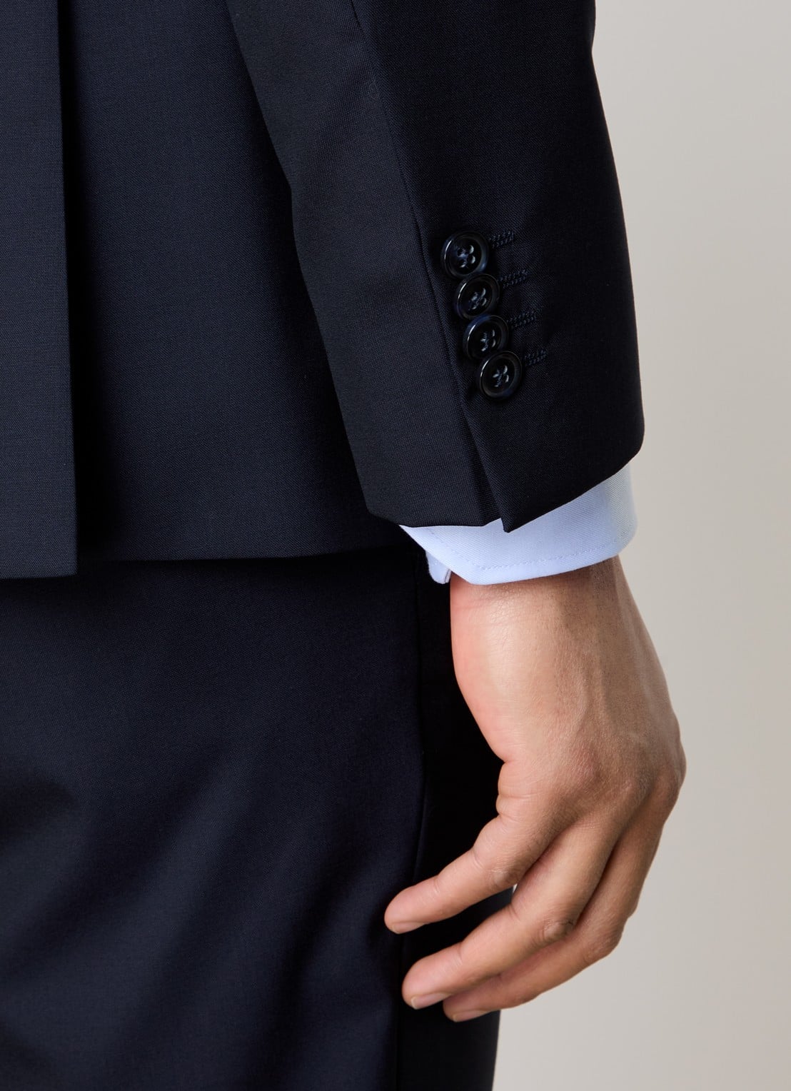 Oscar Jacobson Fogerty regular fit colbert met klepzakken - detail 4 donkerblauw