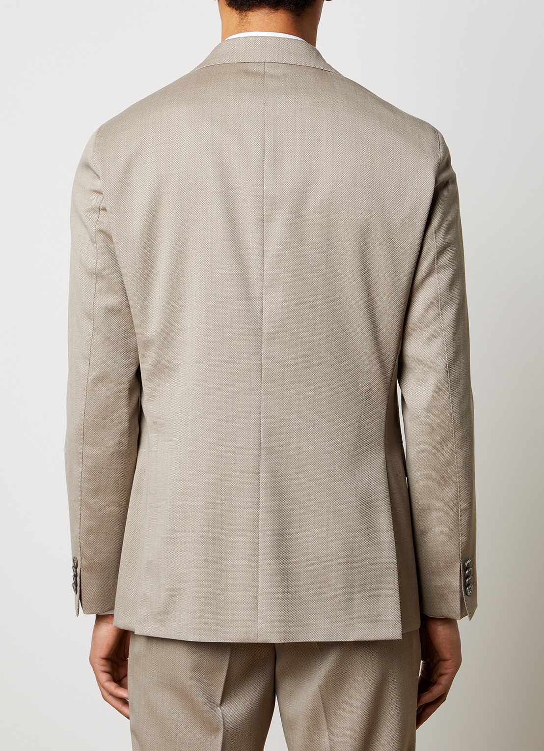 Oscar Jacobson Fogerty regular fit colbert met microdessin  - achterkant 6 beige