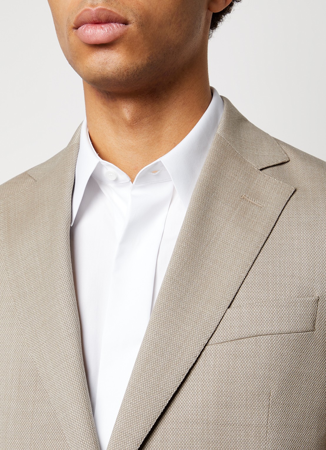 Oscar Jacobson Fogerty regular fit colbert met microdessin  - detail 4 beige