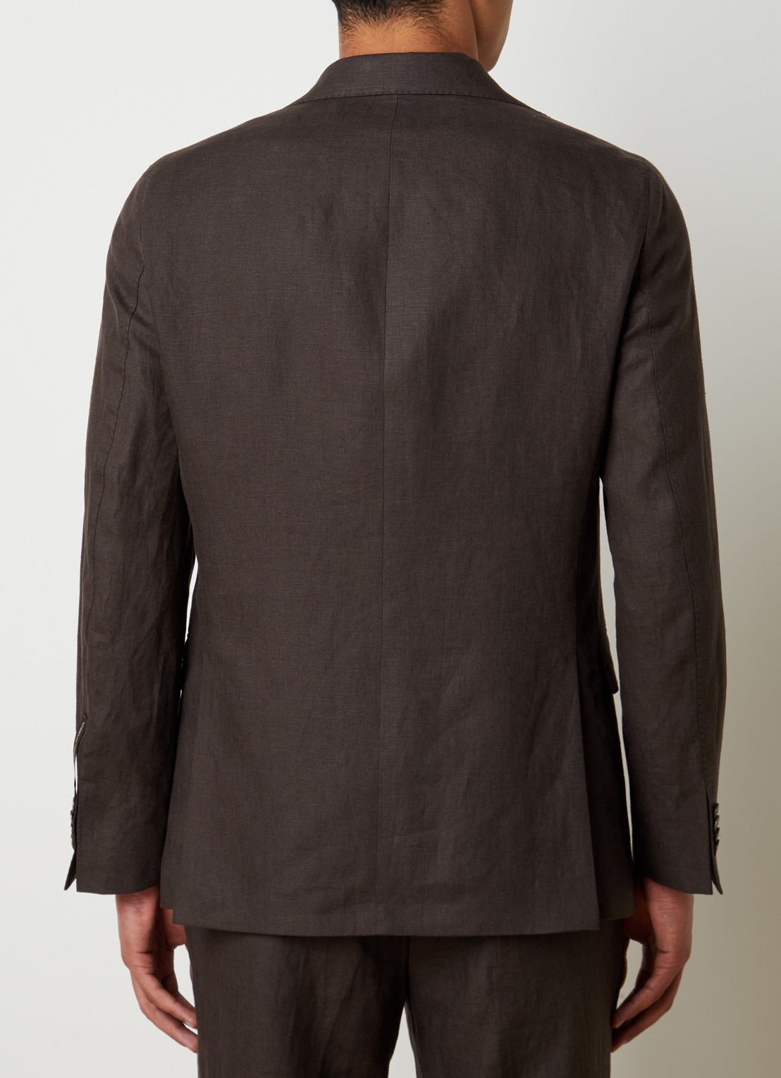 Oscar Jacobson Fogerty regular fit colbert met microdessin  - achterkant 6 donkerbruin