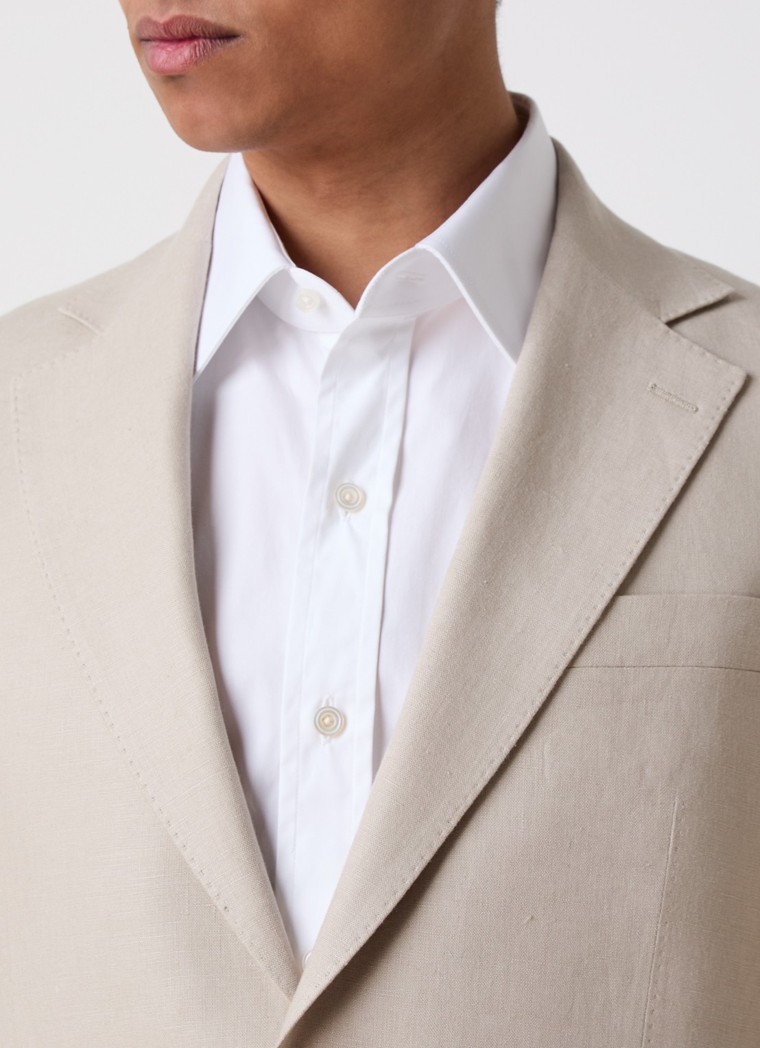Oscar Jacobson Fogerty regular fit colbert van linnen met klepzakken - detail 5 beige