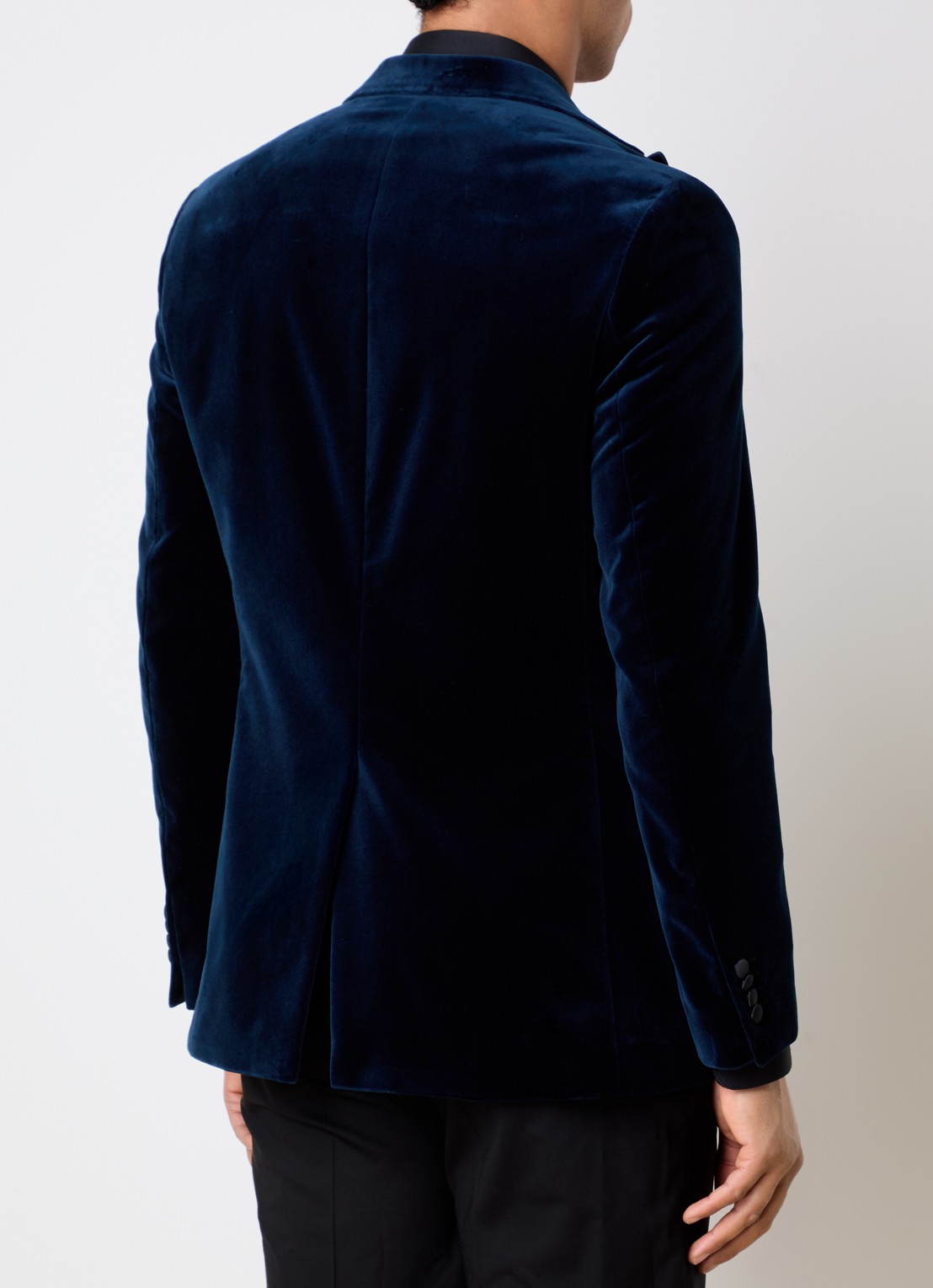 Oscar Jacobson Frampton regular fit colbert in wolblend met klepzakken - achterkant 8 donkerblauw