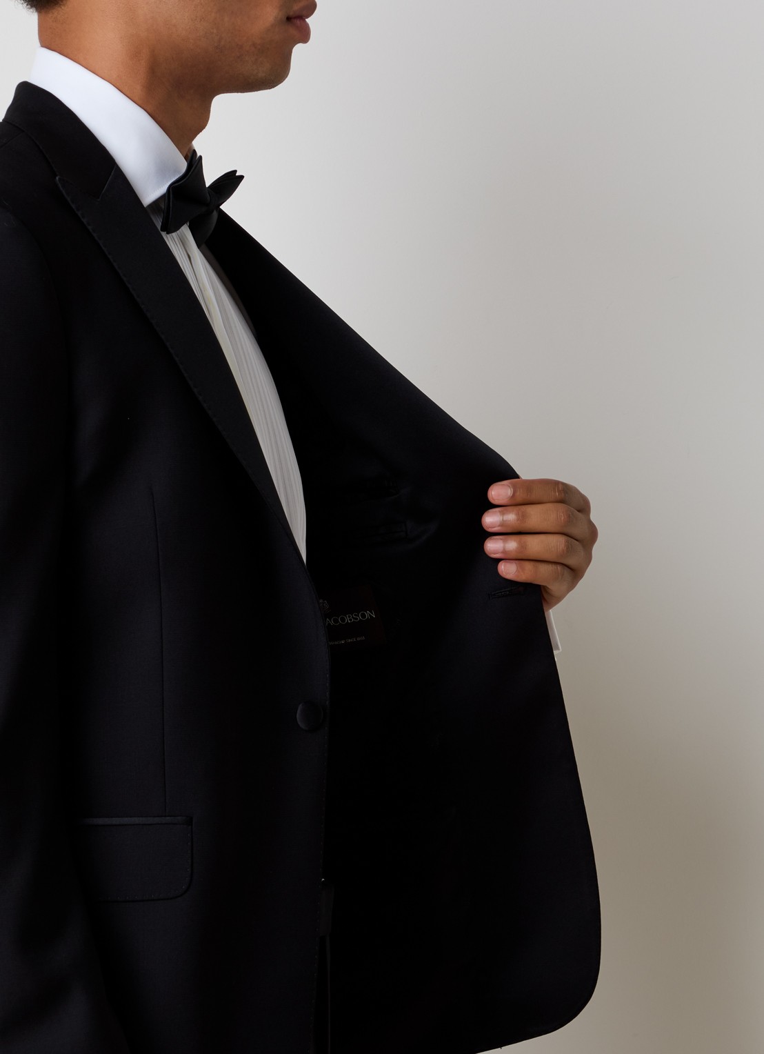 Oscar Jacobson Frampton slim fit colbert van wol met klepzakken - detail 5 zwart
