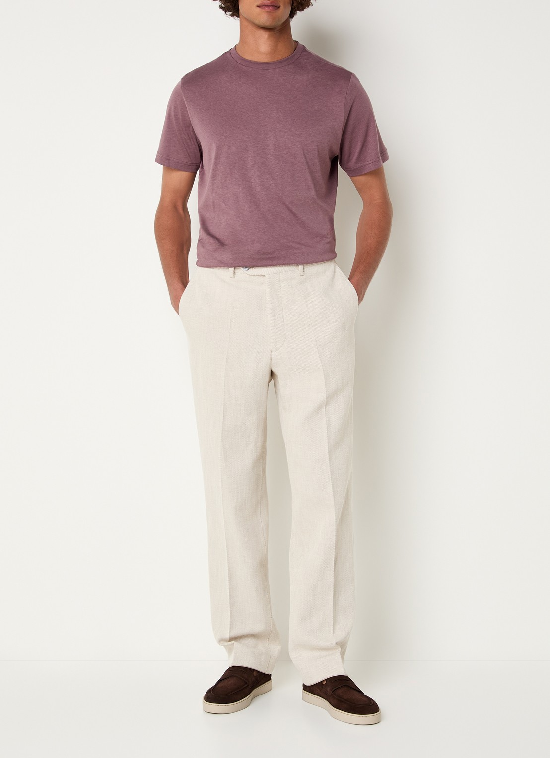 Oscar Jacobson Kim T-shirt met ronde hals - voorkant 3 lila