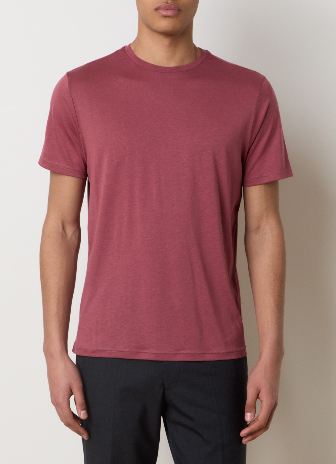Oscar Jacobson Kim T-shirt  - detail 2 koraalroze