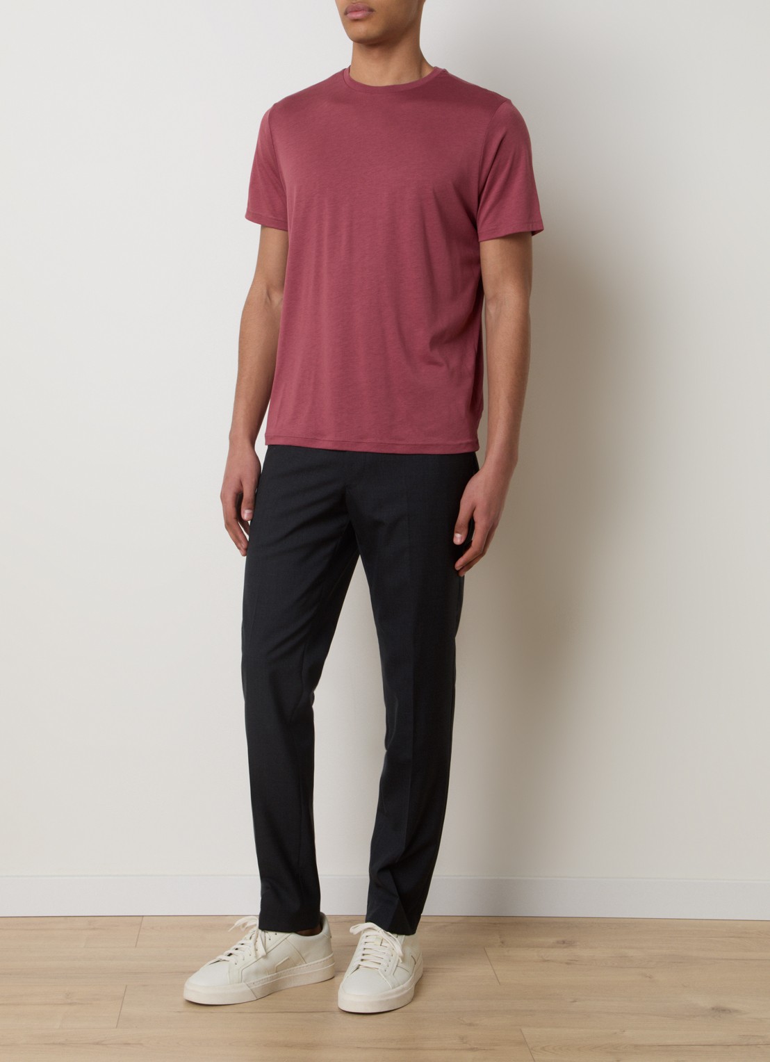 Oscar Jacobson Kim T-shirt  - voorkant 5 koraalroze