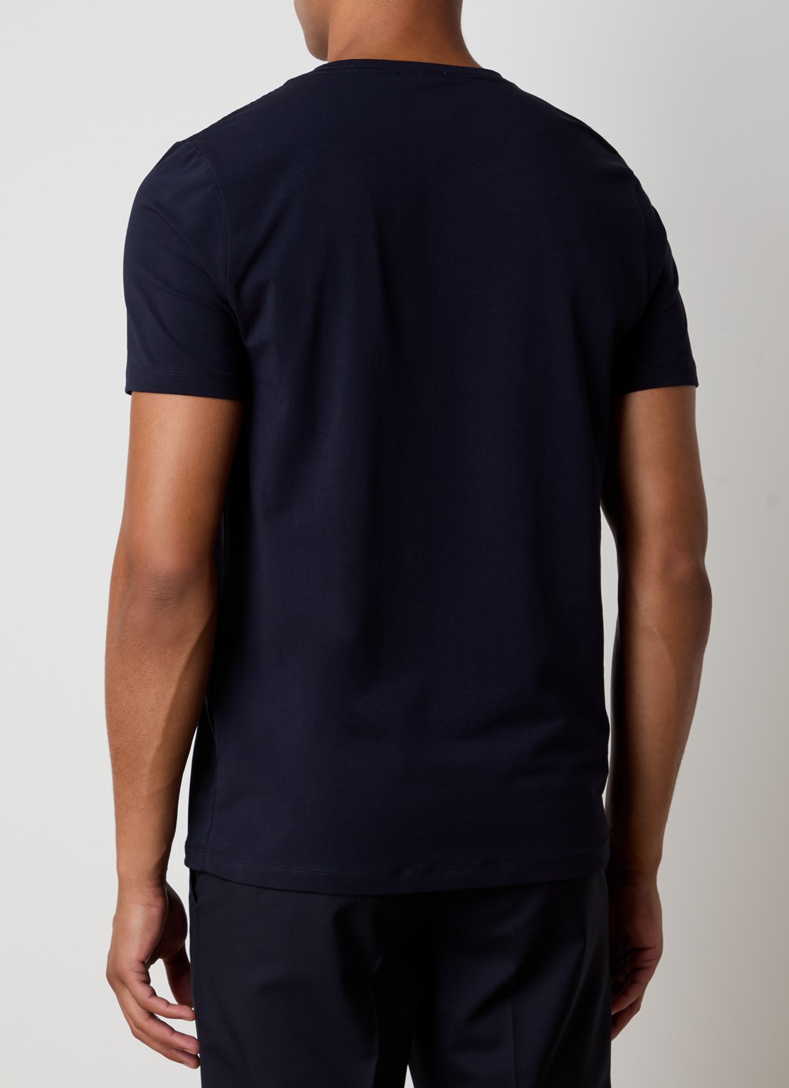 Oscar Jacobson Kyran T-shirt met stretch - achterkant 5 donkerblauw