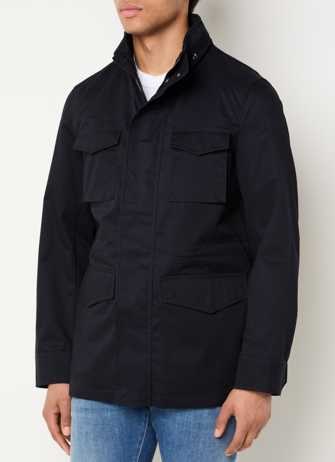 Oscar Jacobson M-65 jack met klepzakken - detail 4 donkerblauw