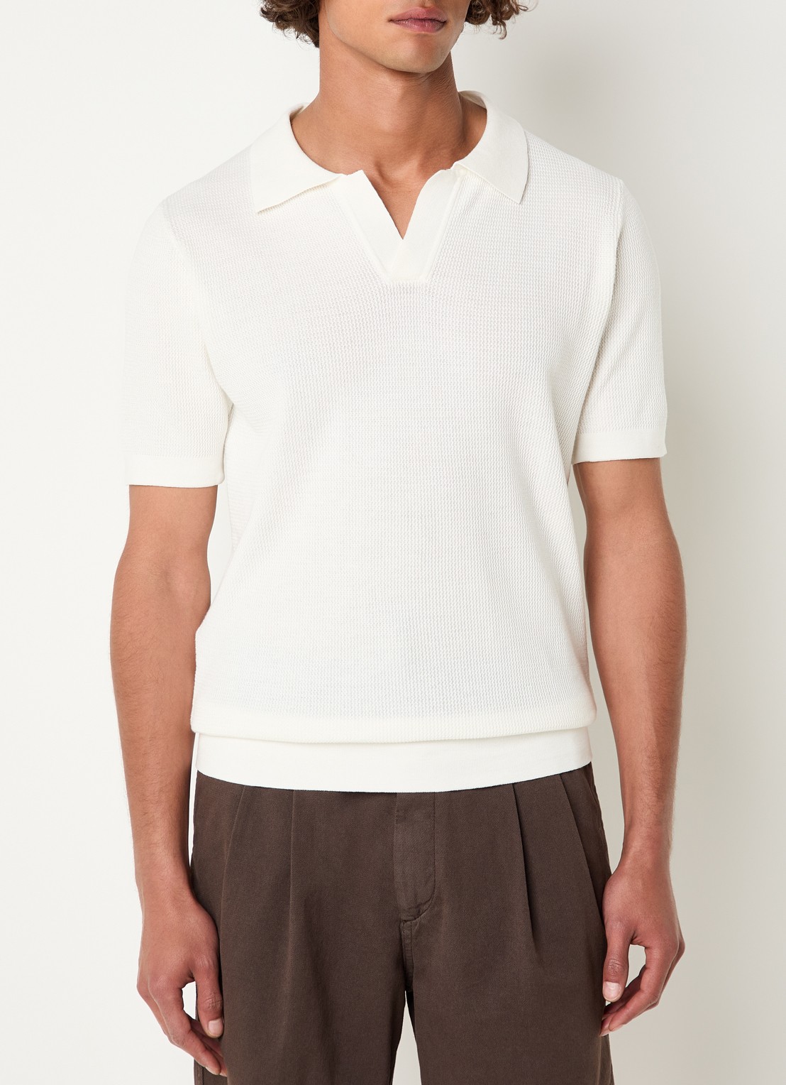 Oscar Jacobson Patrick regular fit polo - detail creme