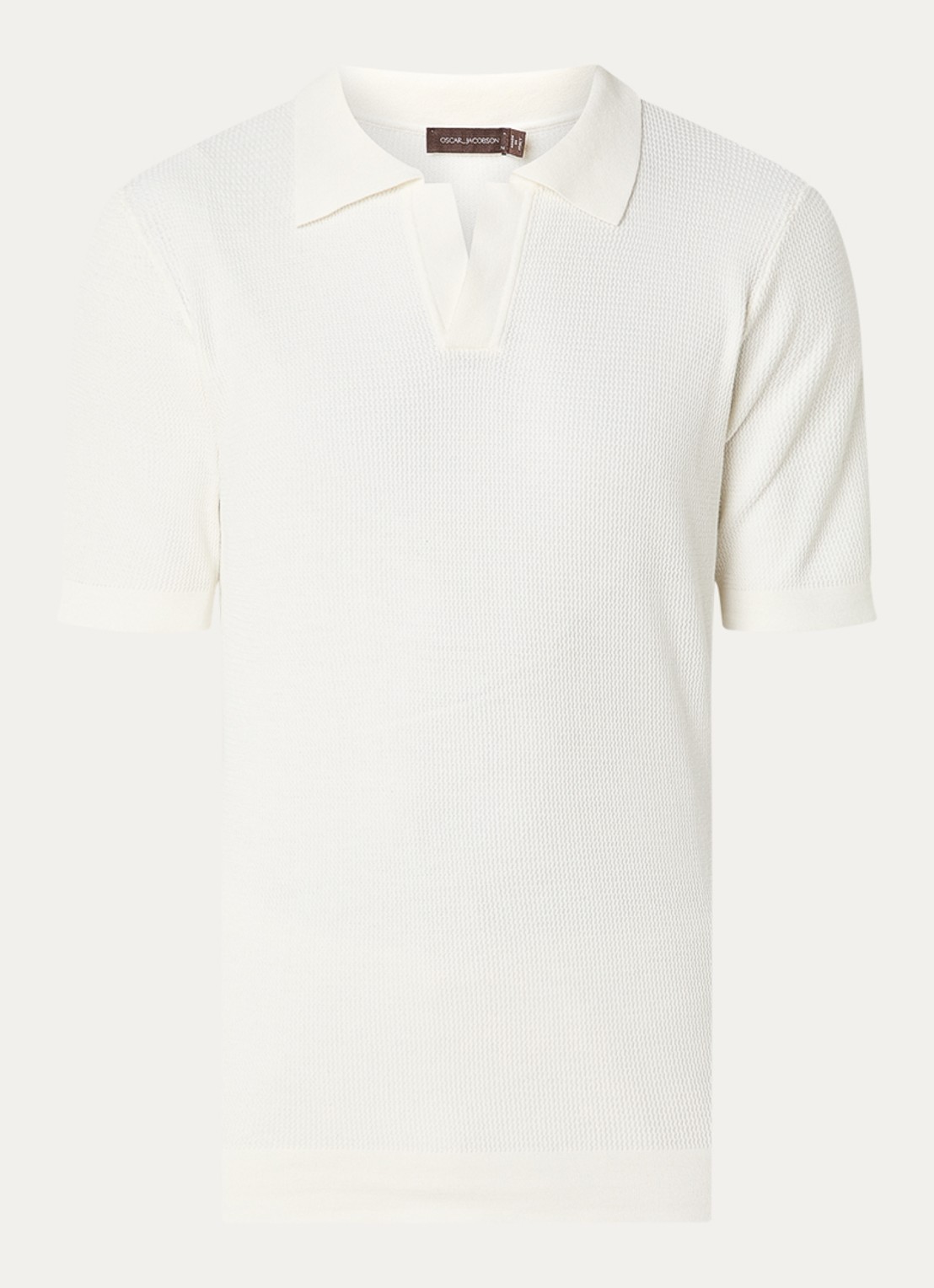 Oscar Jacobson Patrick regular fit polo - voorkant 3 creme
