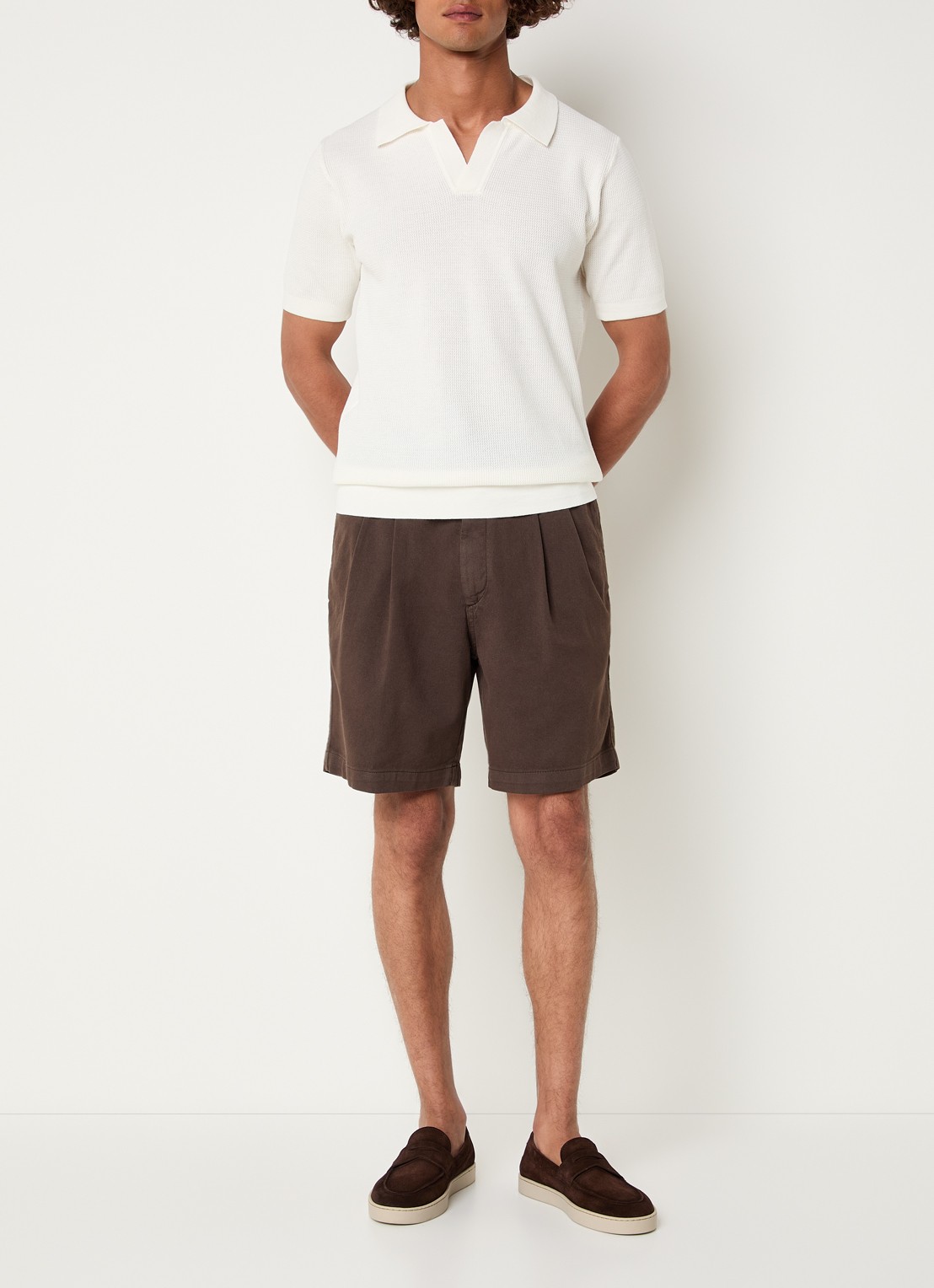 Oscar Jacobson Patrick regular fit polo - voorkant 4 creme