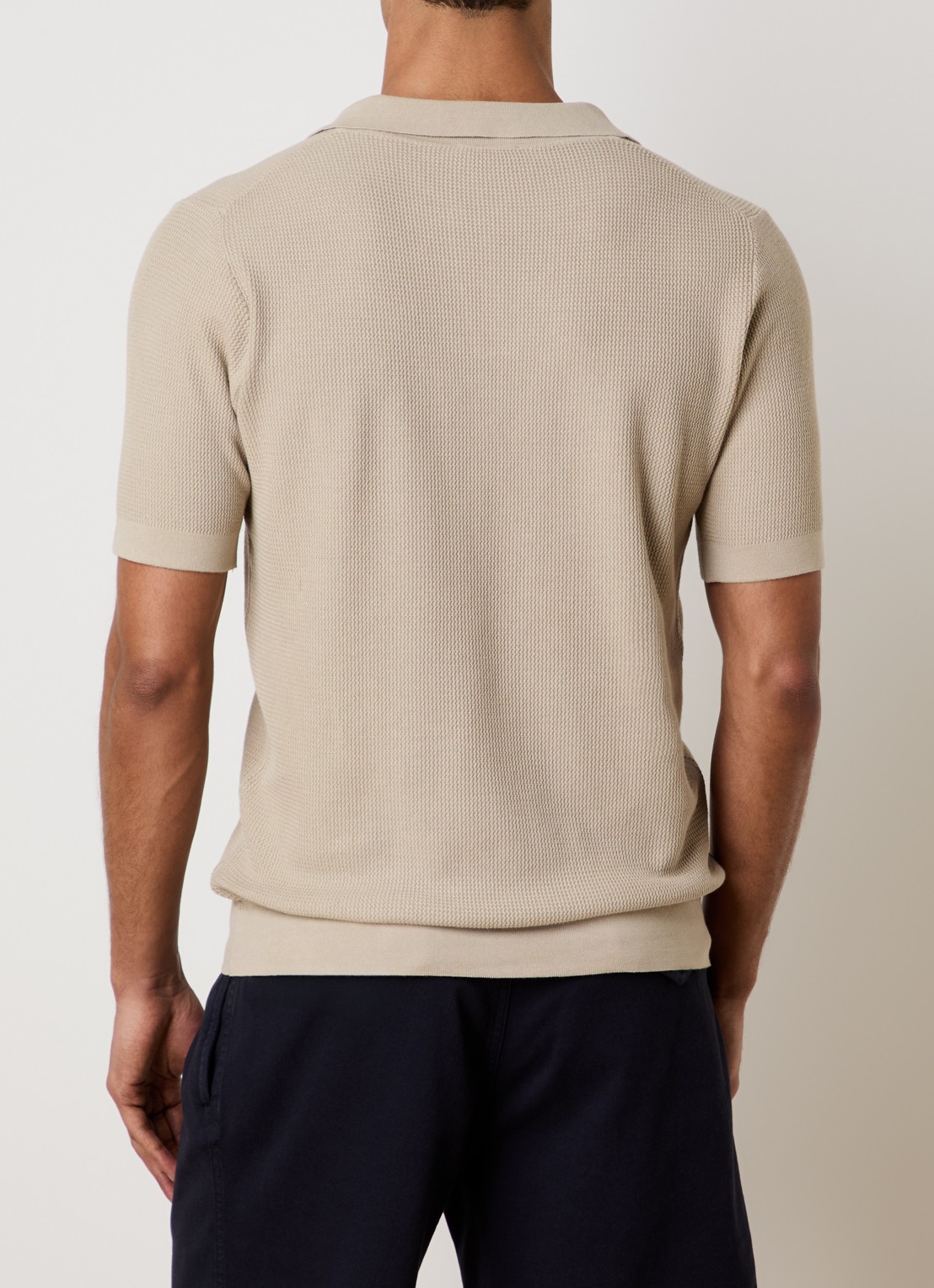 Oscar Jacobson Patrick regular fit polo - achterkant 5 beige