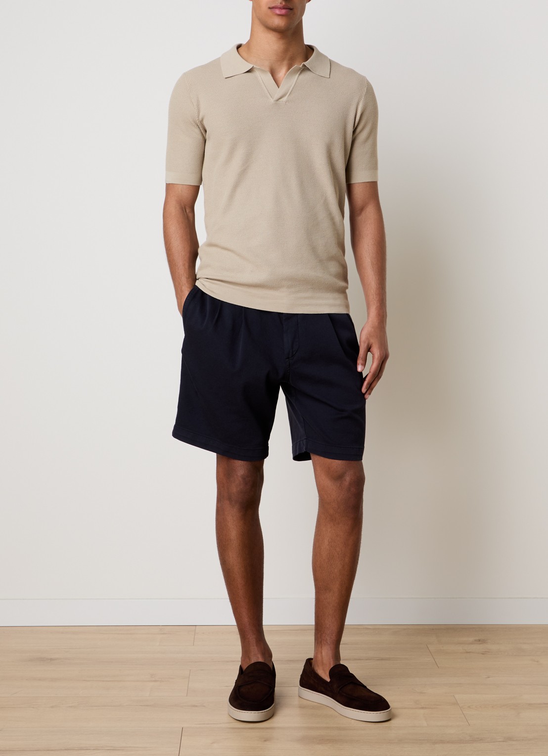 Oscar Jacobson Patrick regular fit polo - voorkant 2 beige