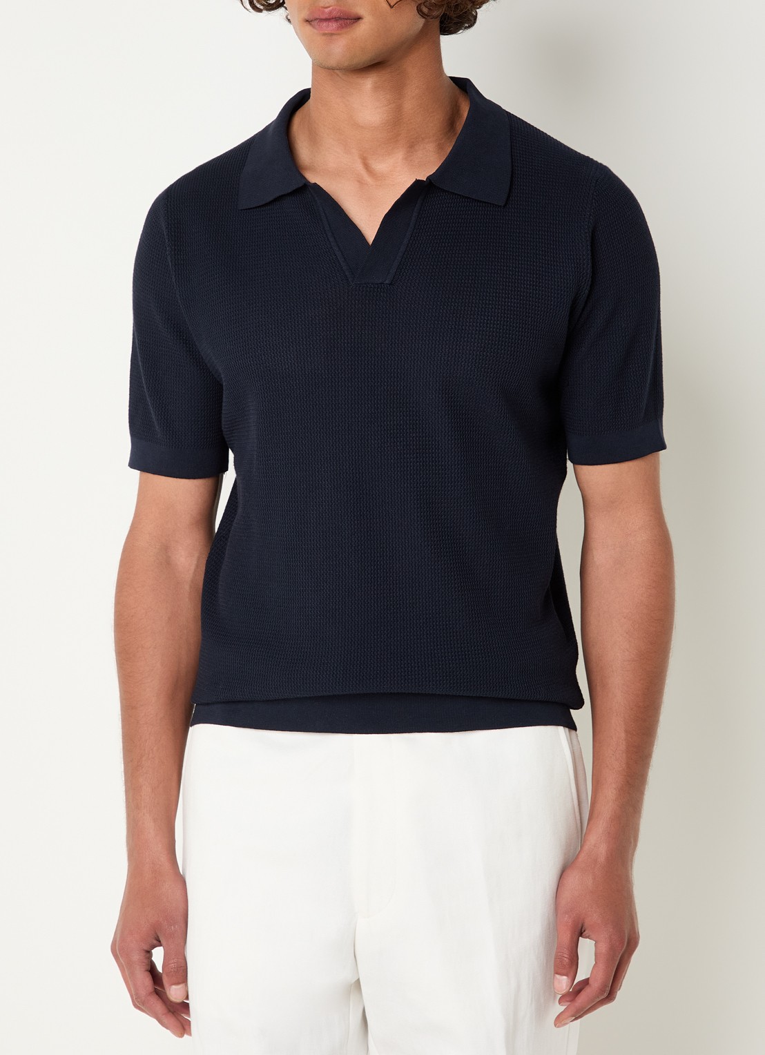 Oscar Jacobson Patrick regular fit polo - detail 4 donkerblauw