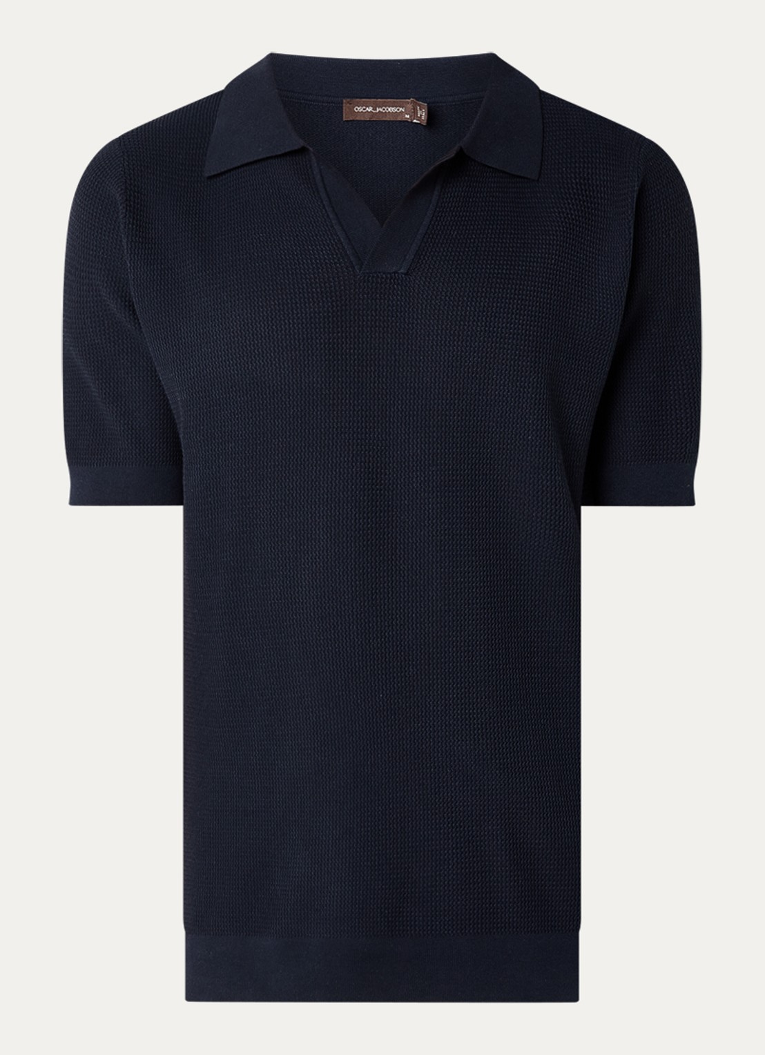 Oscar Jacobson Patrick regular fit polo - voorkant donkerblauw