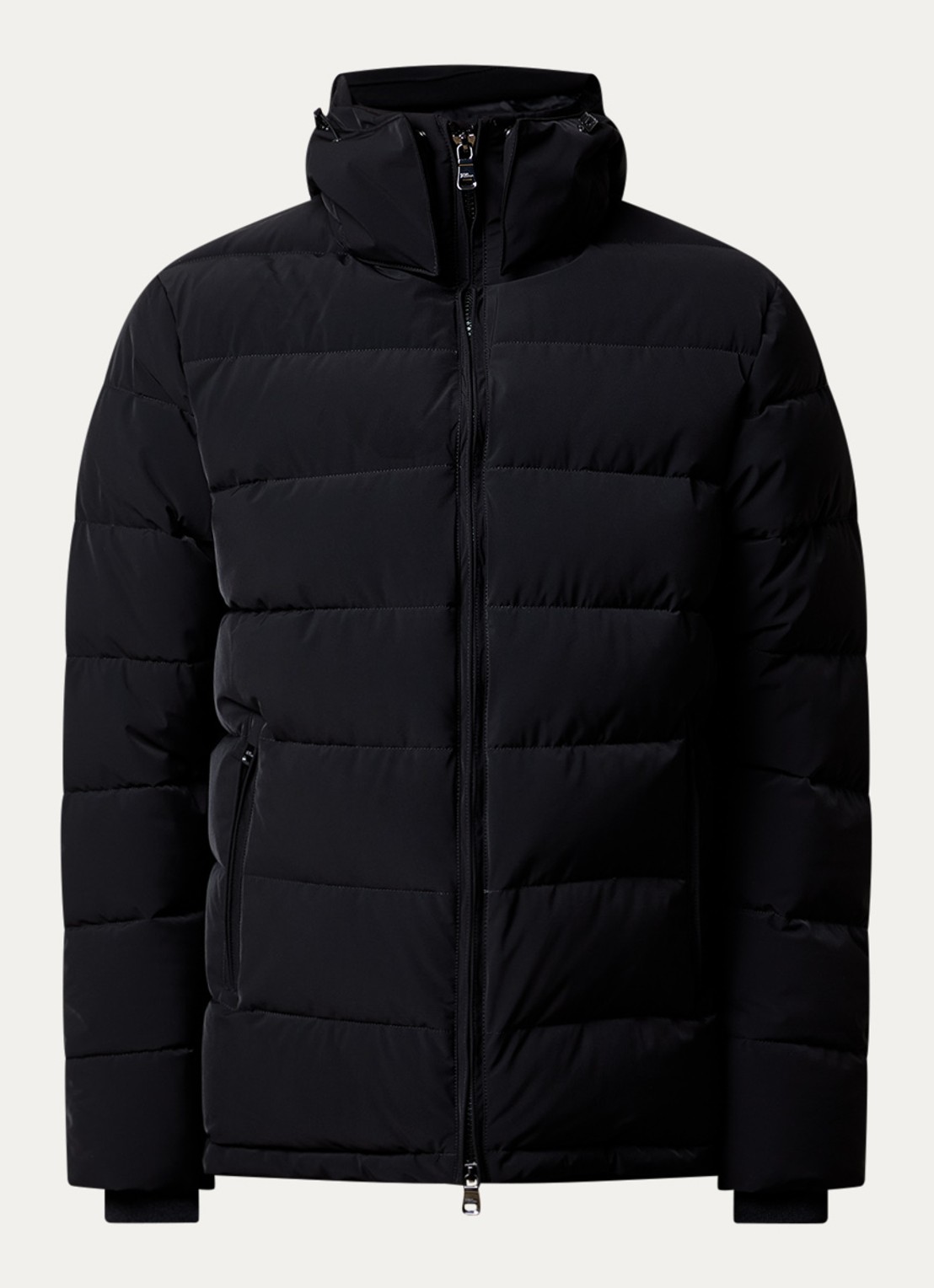 Oscar Jacobson Puffer jack met afneembare capuchon - voorkant zwart