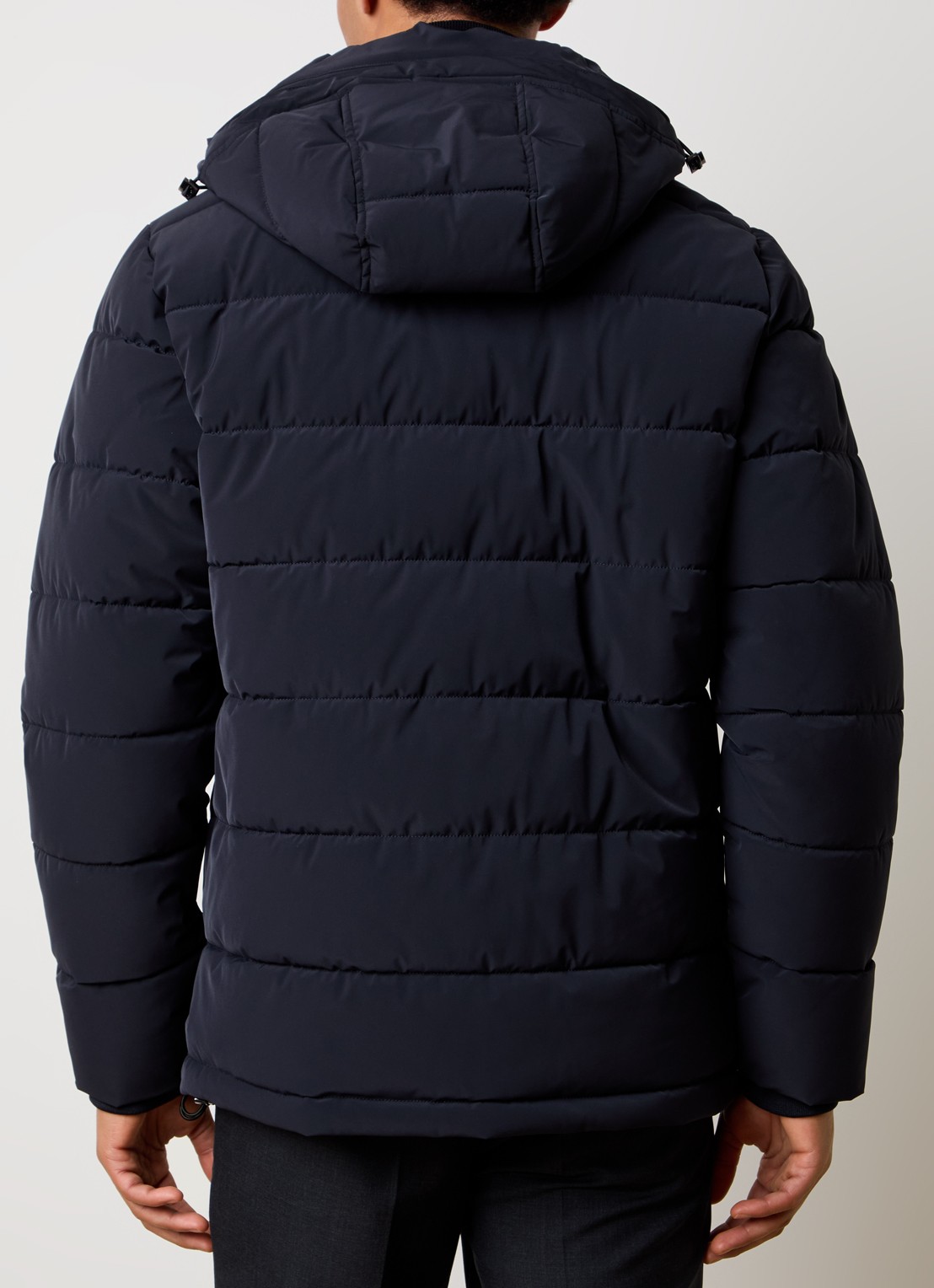 Oscar Jacobson Puffer jack met afneembare capuchon - achterkant 6 donkerblauw