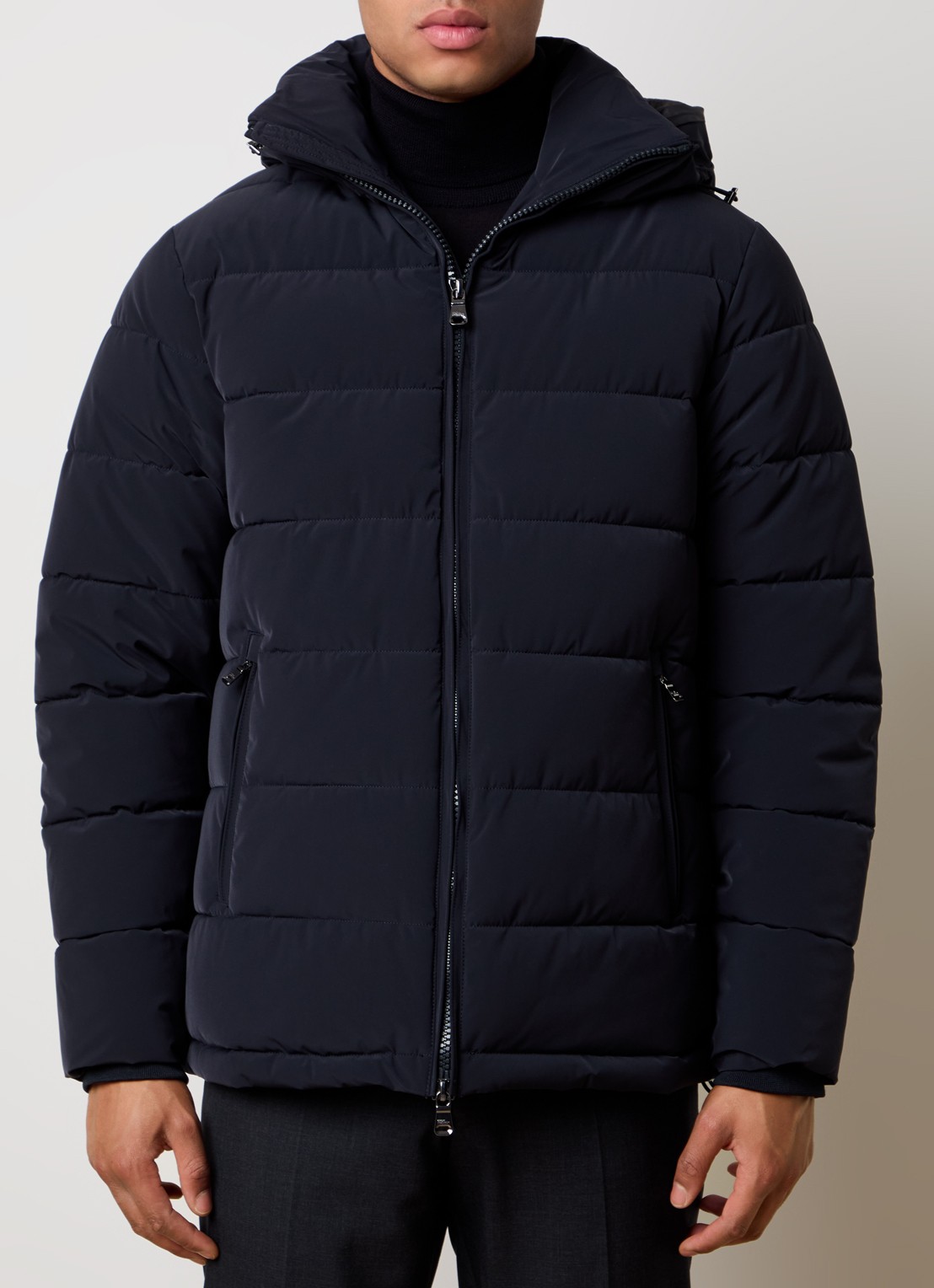 Oscar Jacobson Puffer jack met afneembare capuchon - detail 3 donkerblauw