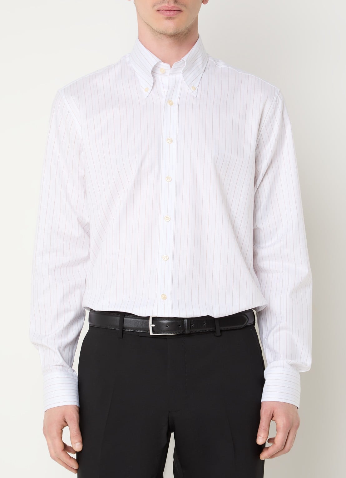 Oscar Jacobson Regular fit overhemd met streepprint - detail 3 wit