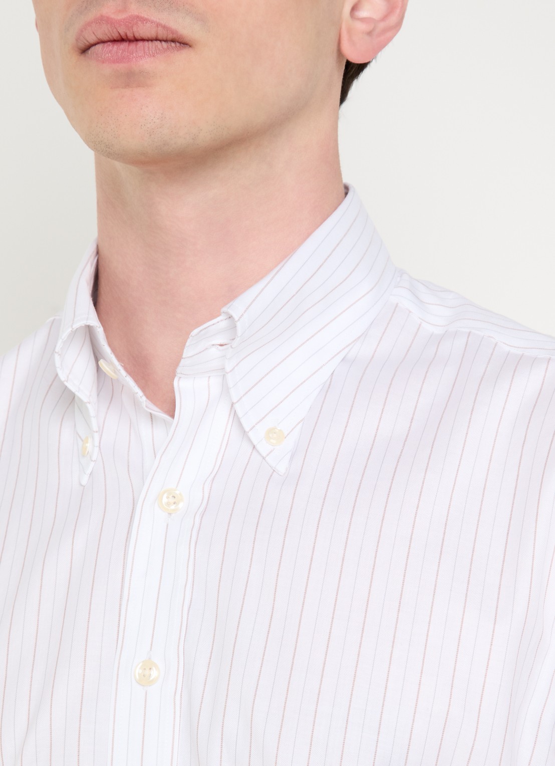 Oscar Jacobson Regular fit overhemd met streepprint - detail 4 wit