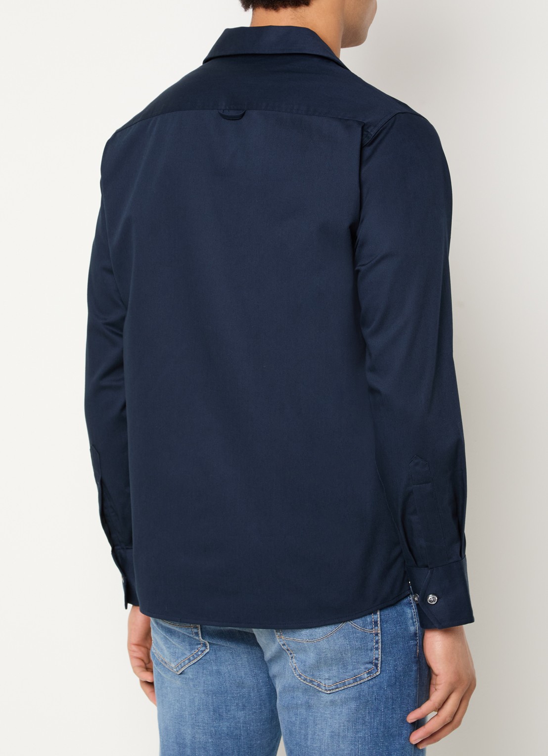 Oscar Jacobson Regular fit overhemd met stretch - achterkant 3 donkerblauw