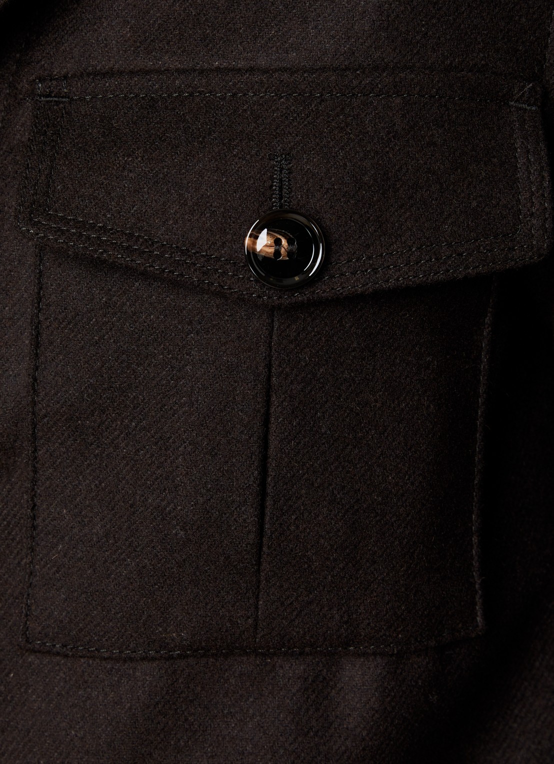 Oscar Jacobson Safari regular fit overshirt in wolblend met klepzakken - detail 3 bruin