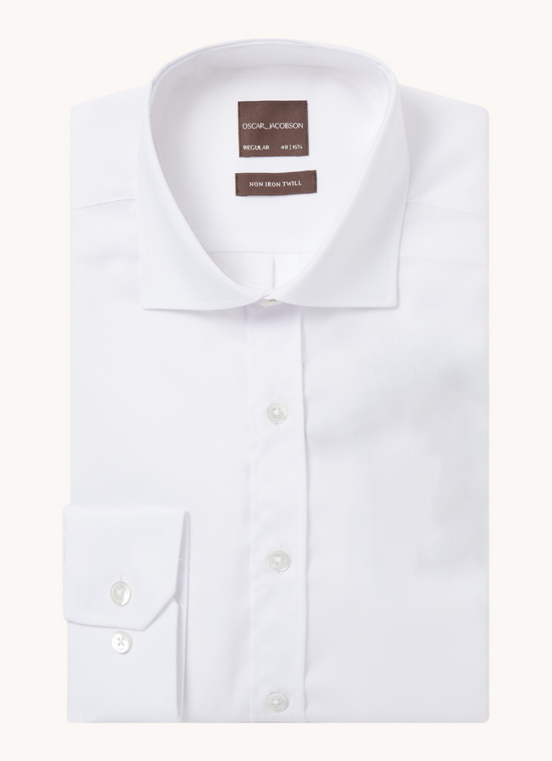 Oscar Jacobson Slim fit overhemd - voorkant 4 wit