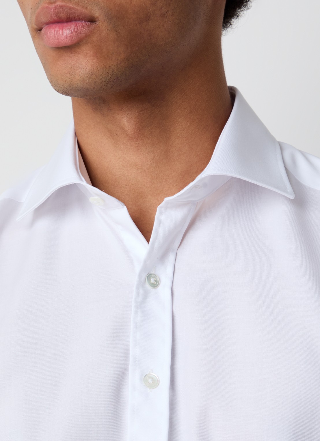 Oscar Jacobson Slim fit overhemd - detail 2 wit