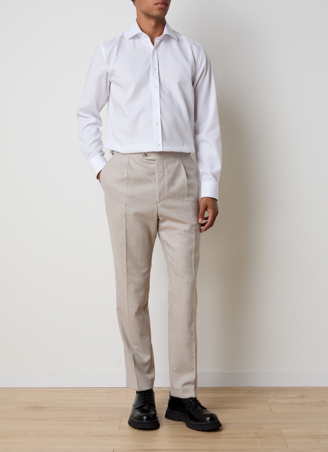Oscar Jacobson Slim fit overhemd - voorkant 5 wit