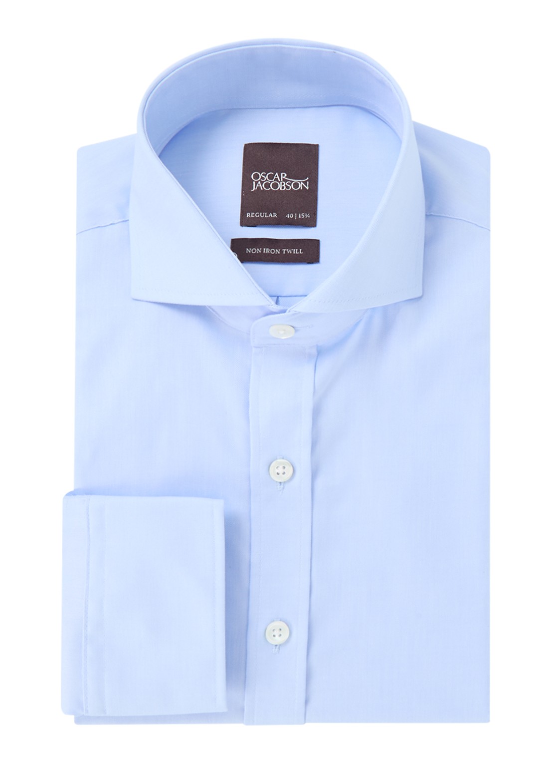 Oscar Jacobson Slim fit overhemd - voorkant 4 lichtblauw