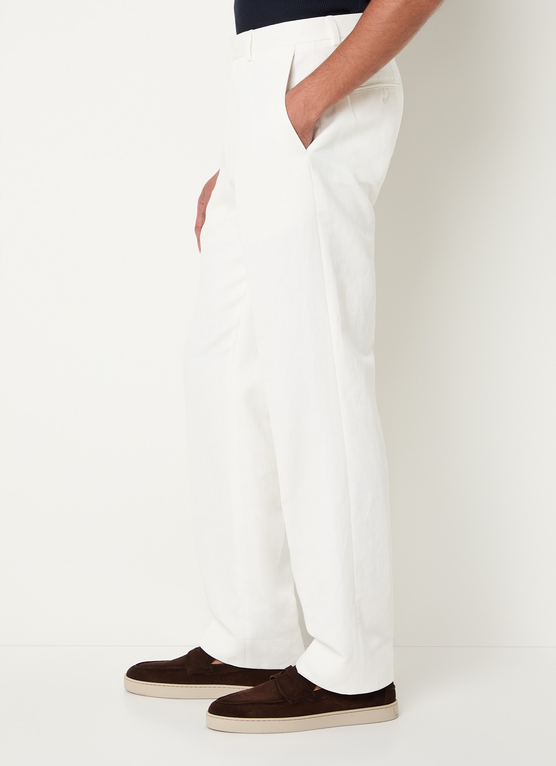 Oscar Jacobson Straight fit pantalon met steekzakken - detail 3 gebroken wit