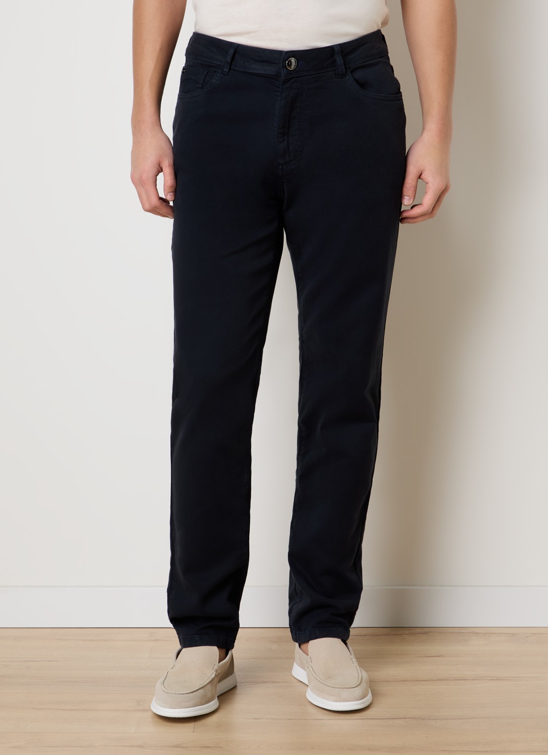 Oscar Jacobson Straight leg jeans met gekleurde wassing - detail 4 donkerblauw