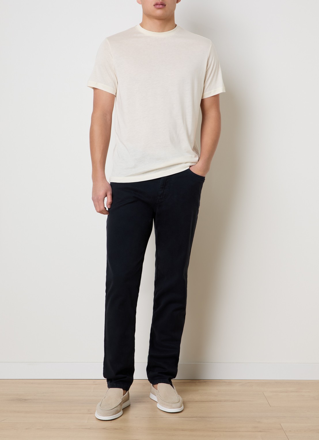 Oscar Jacobson Straight leg jeans met gekleurde wassing - voorkant 3 donkerblauw