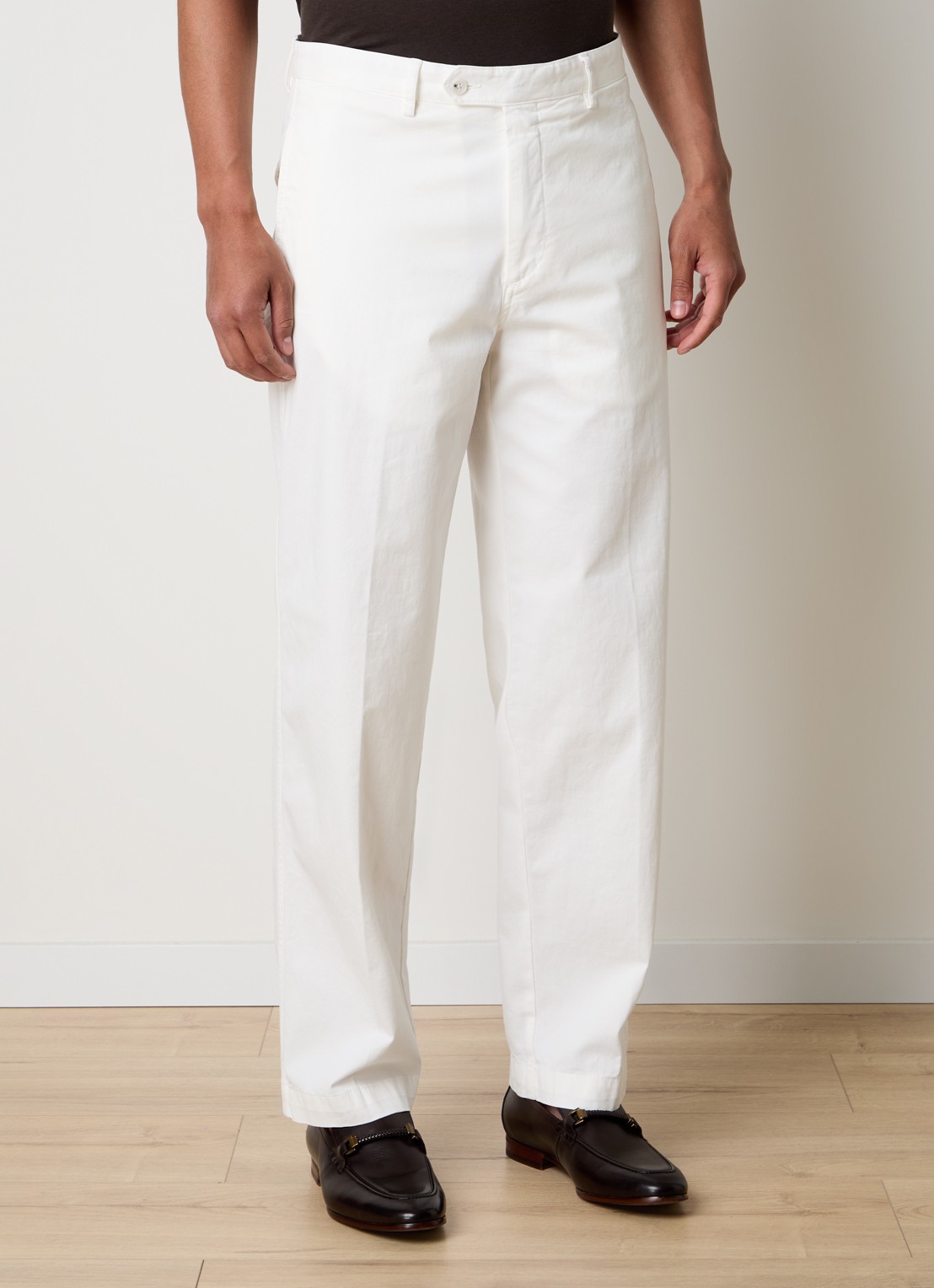 Oscar Jacobson Tanker straight fit chino met steekzakken - detail 3 gebroken wit