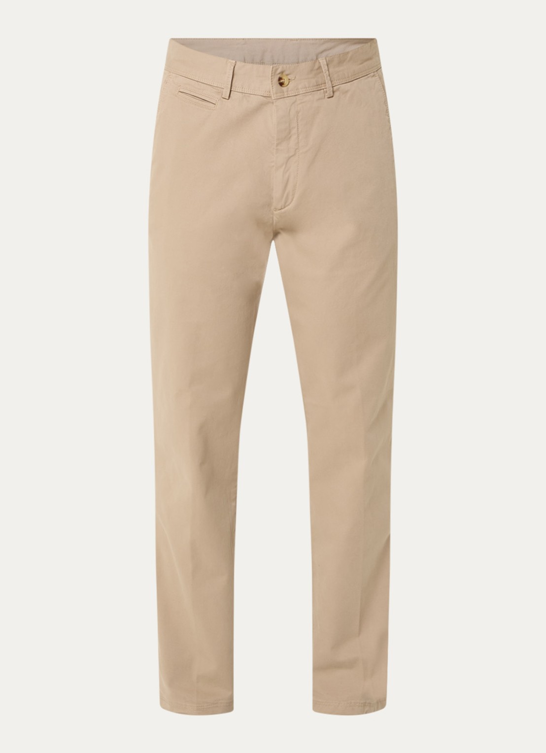Oscar Jacobson Tapered fit chino met steekzakken  - voorkant 2 beige