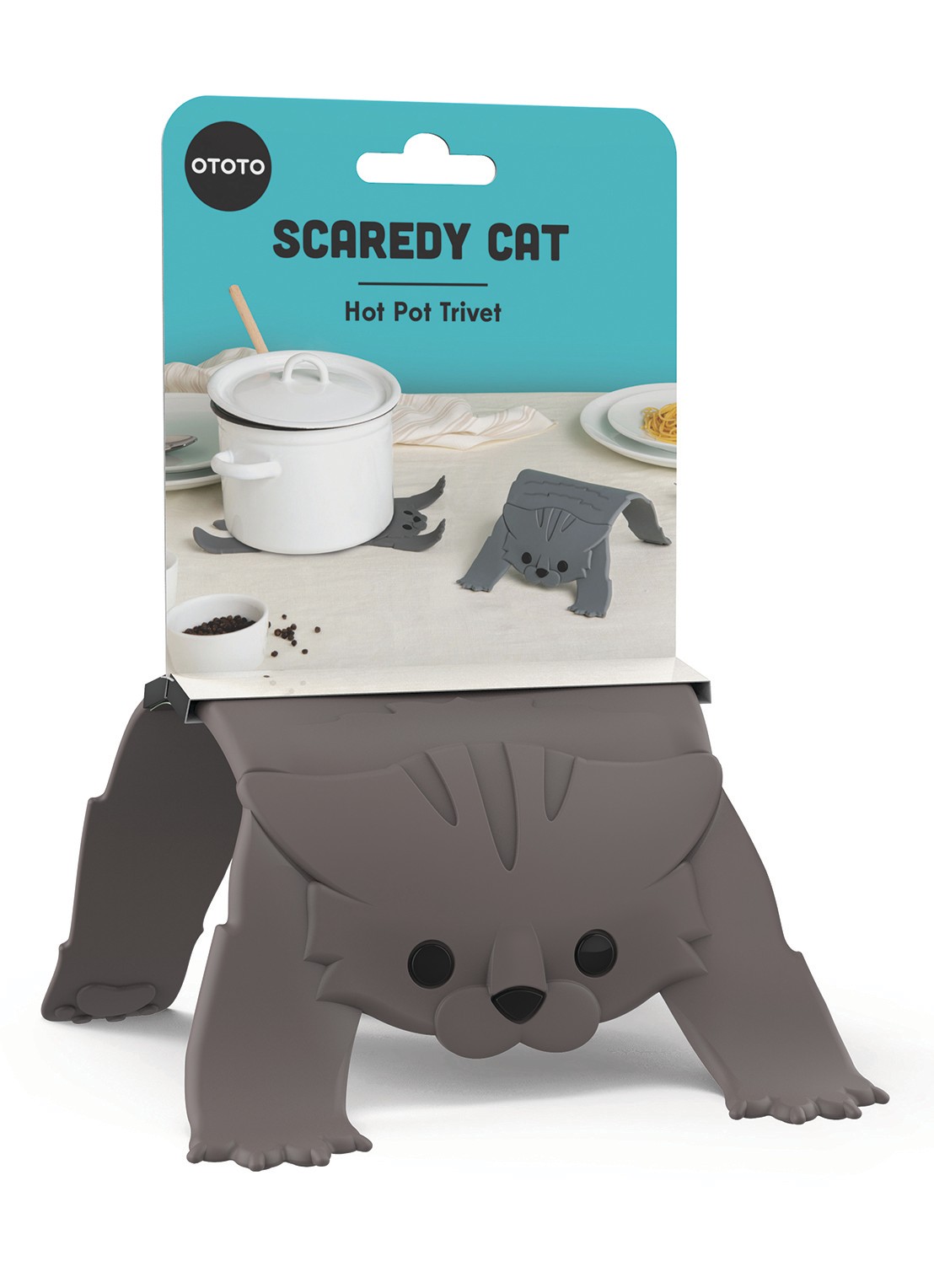Ototo Scaredy Cat onderzetter  - detail 4 grijs