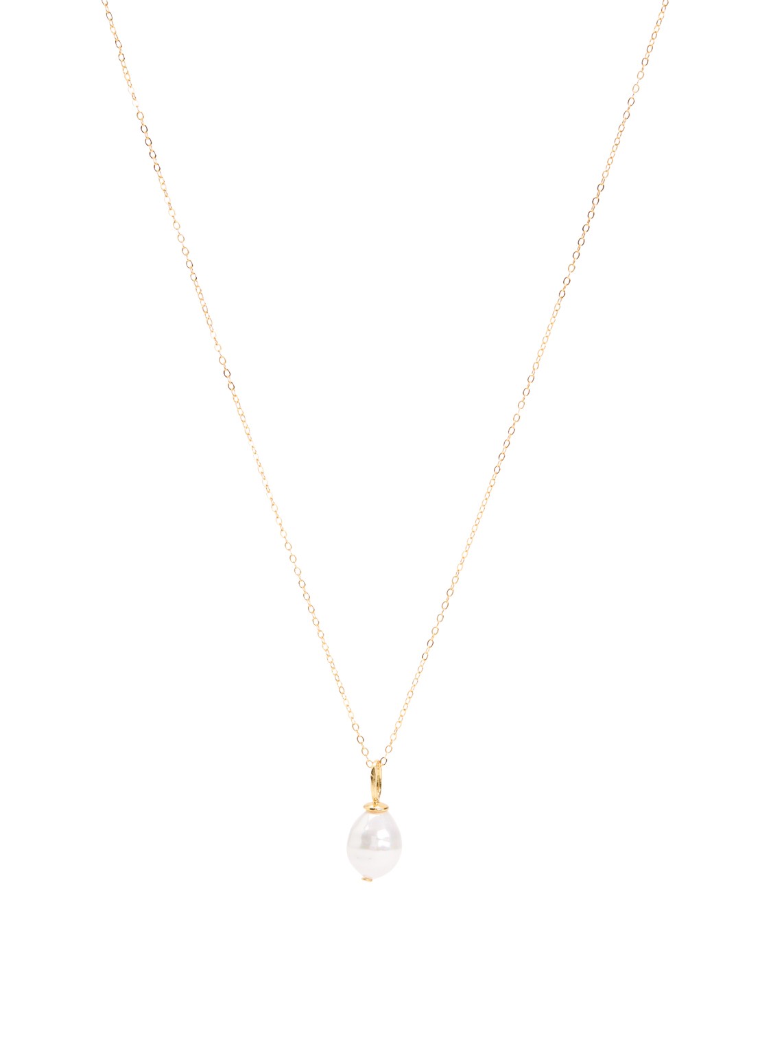 Ottoman Hands Ava ketting met imitatieparel verguld - voorkant 5 goud