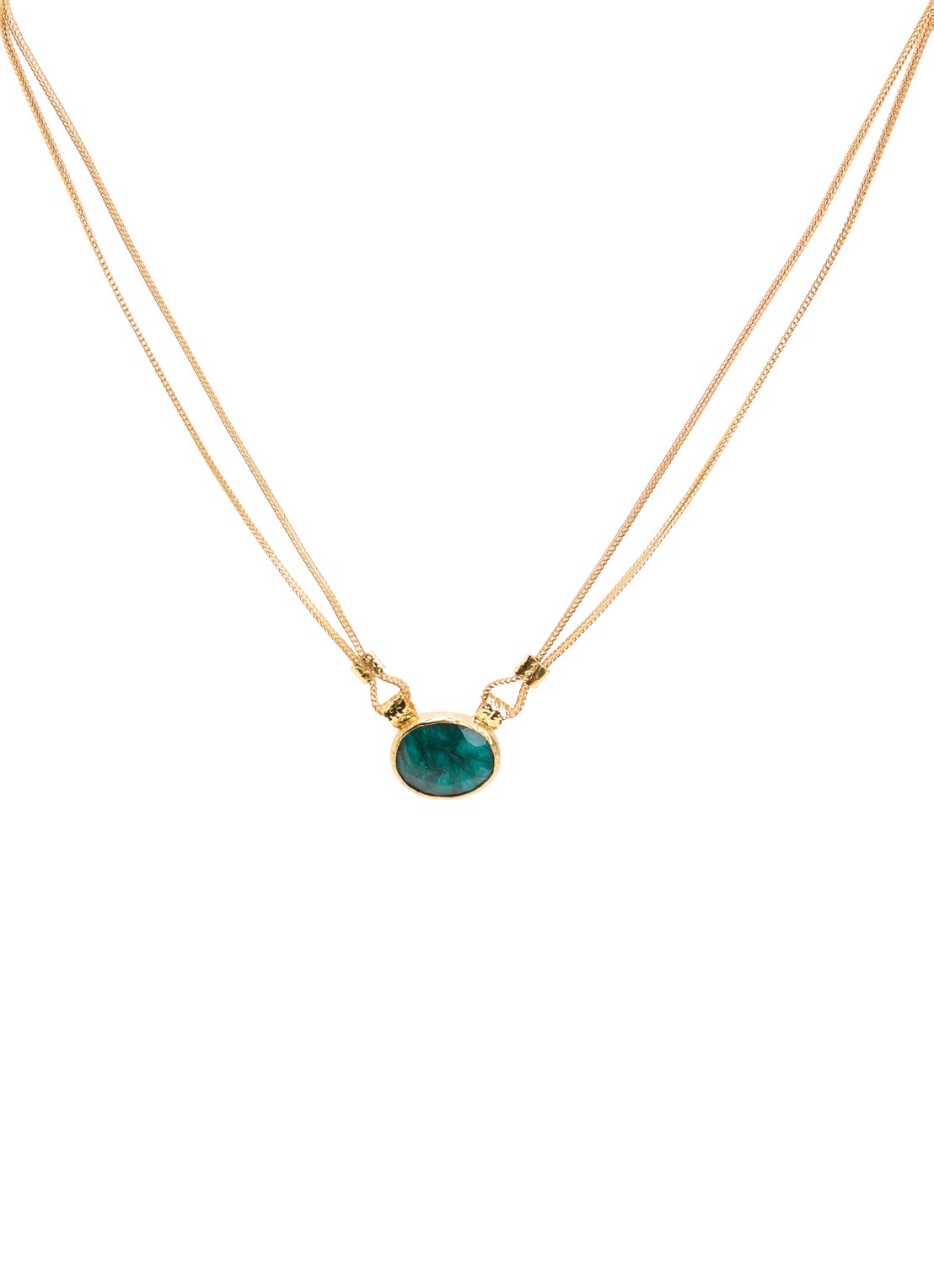Ottoman Hands Daphne ketting verguld - voorkant 5 goud