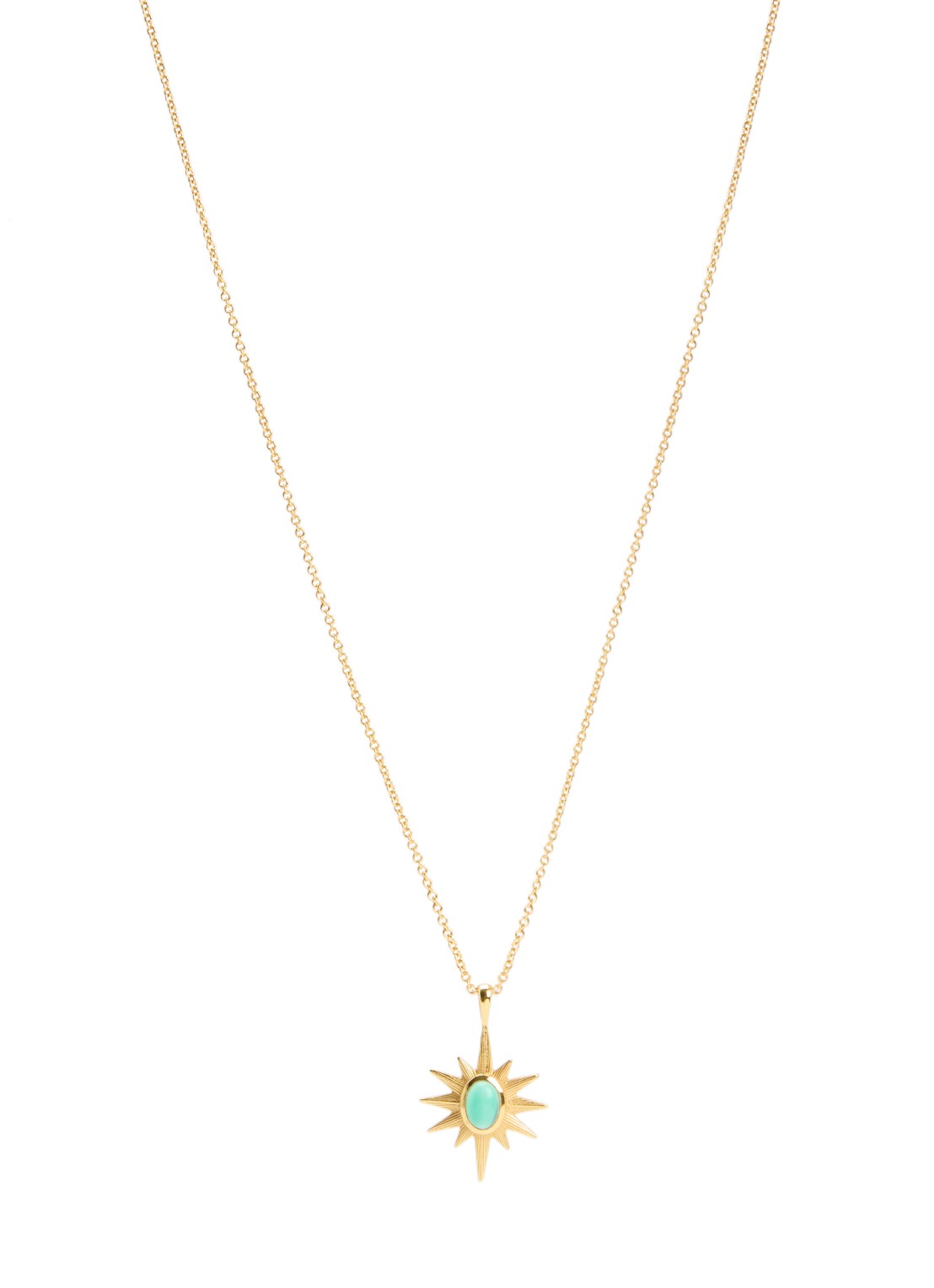 Ottoman Hands Emerald Star ketting verguld - voorkant goud