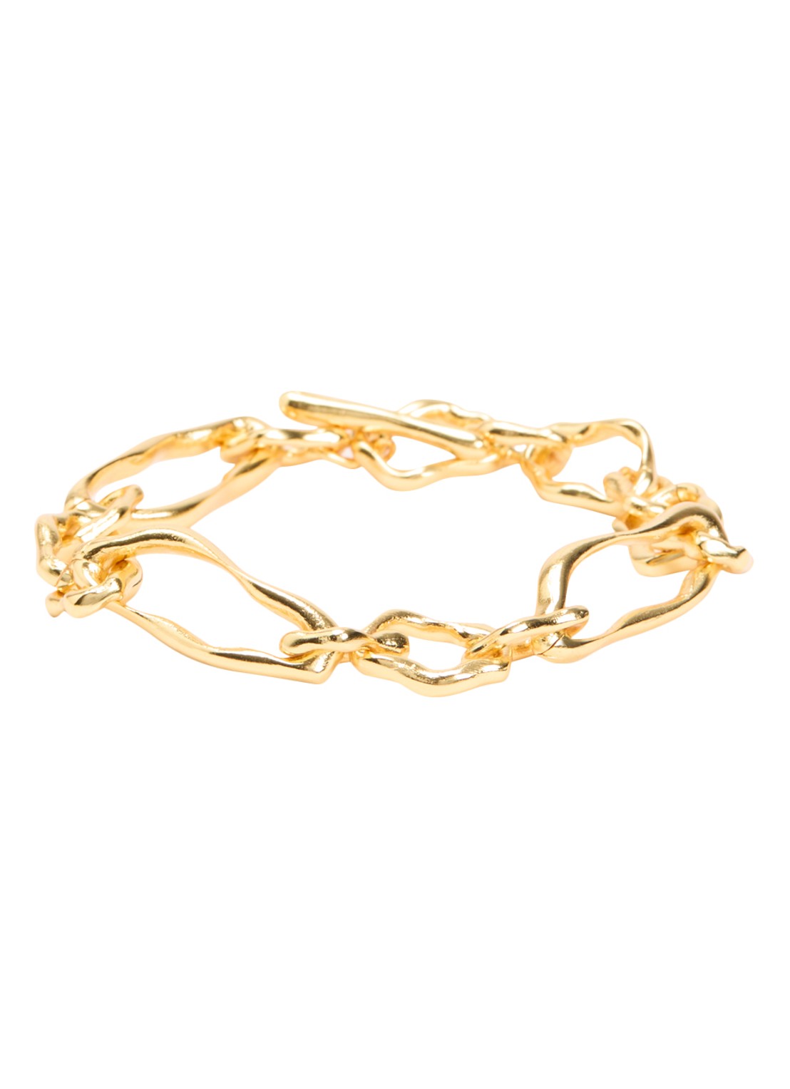 Ottoman Hands Etta schakelarmband verguld - voorkant 3 goud