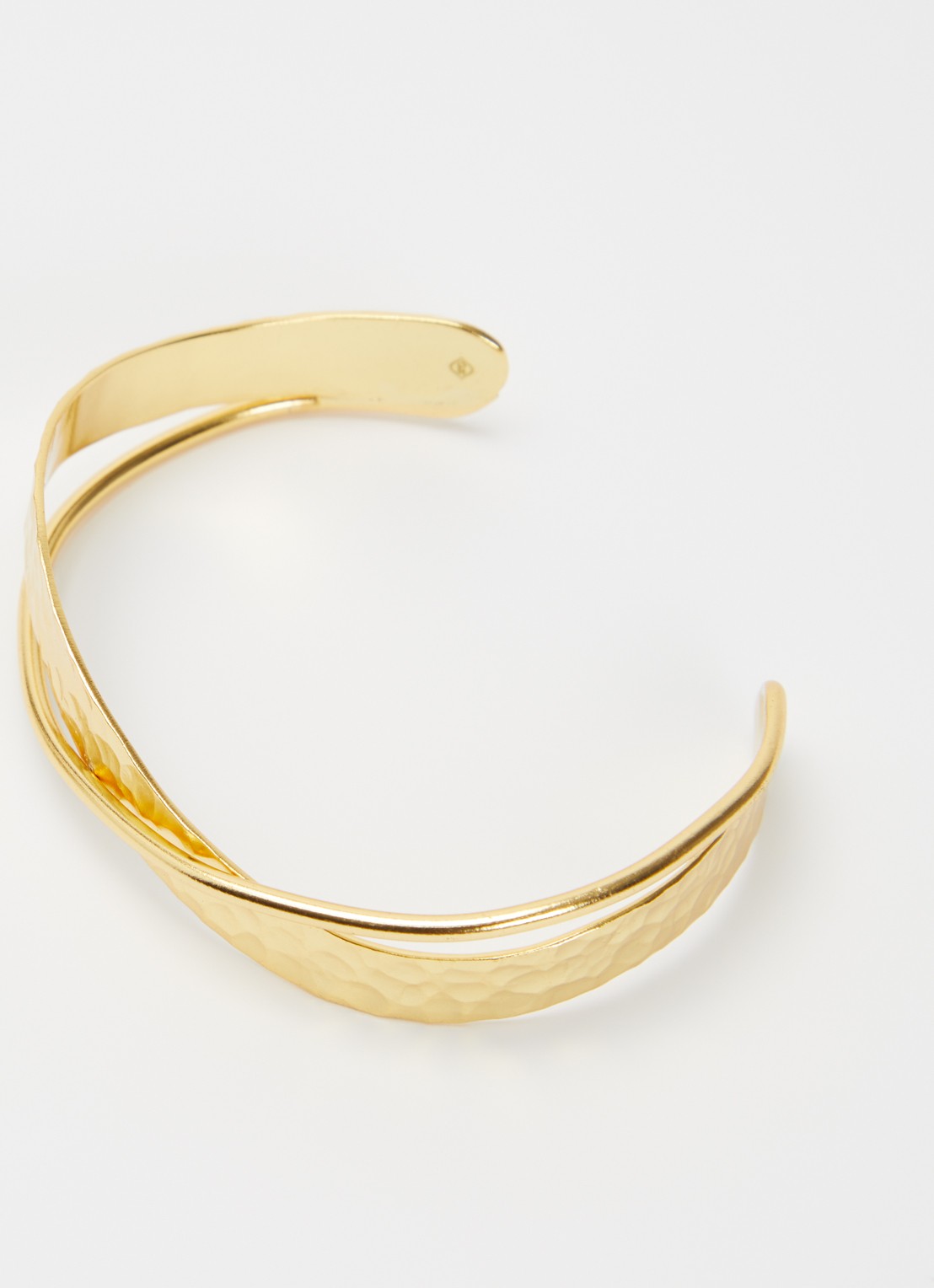Ottoman Hands Evenness Hammered  bangle verguld - detail 3 goud