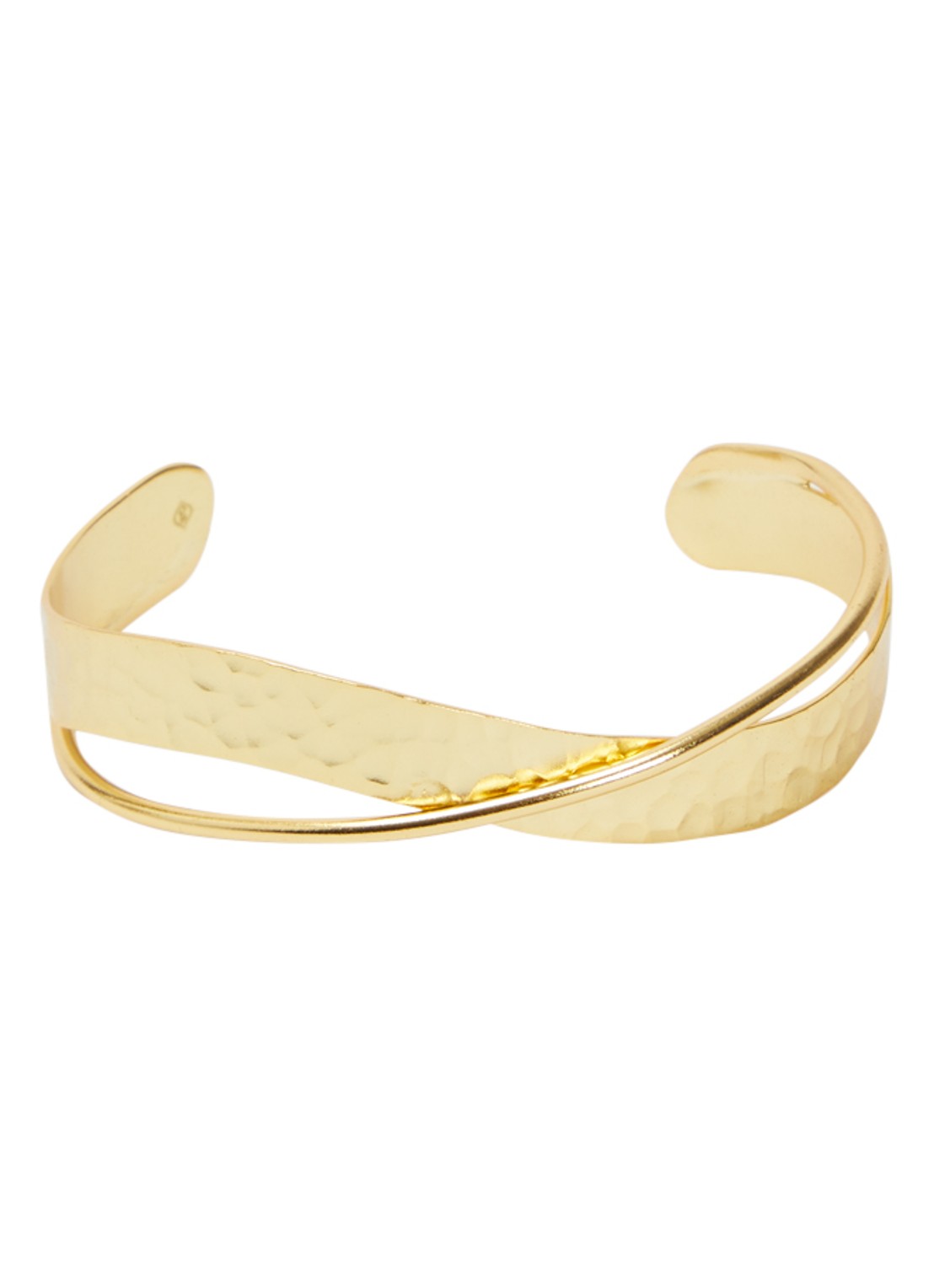 Ottoman Hands Evenness Hammered  bangle verguld - voorkant goud