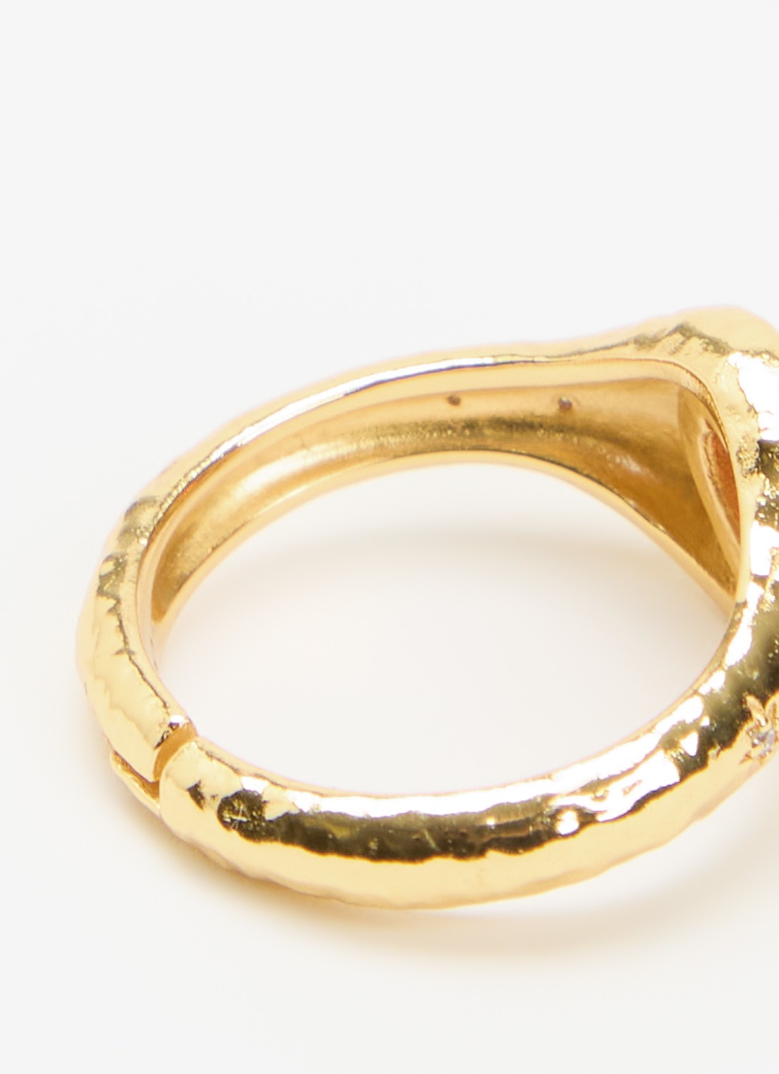 Ottoman Hands Garnet Heart ring verguld - detail goud